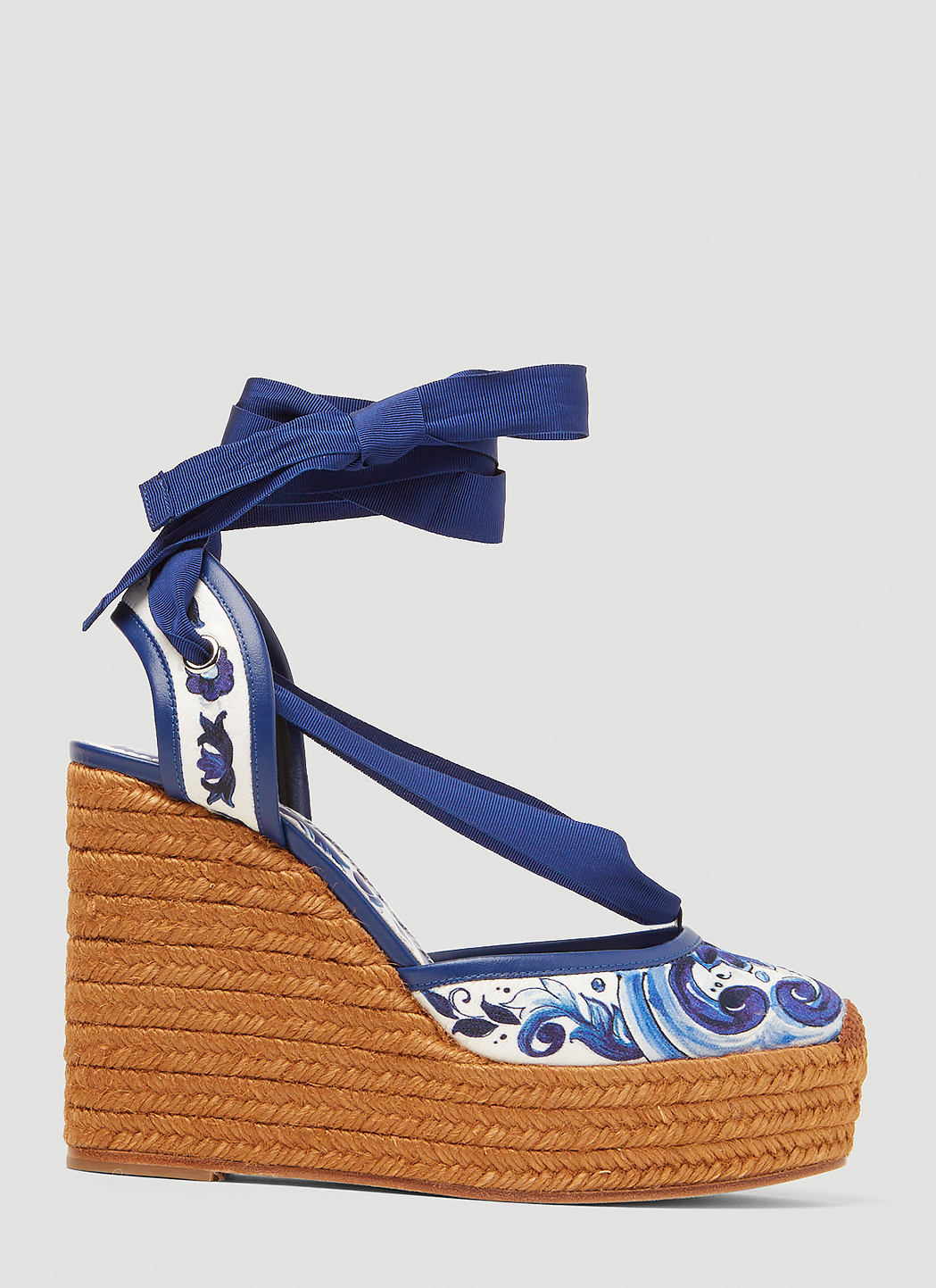 Dolce&Gabbana Majolica Print Espadrille Wedges