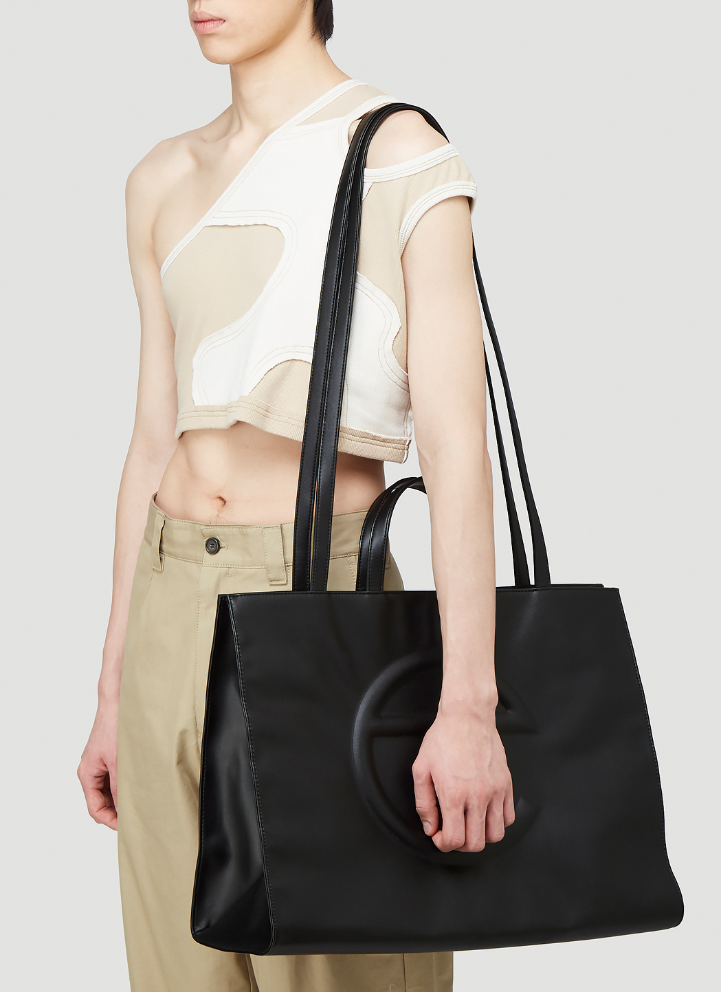 telfar large black shopping bag