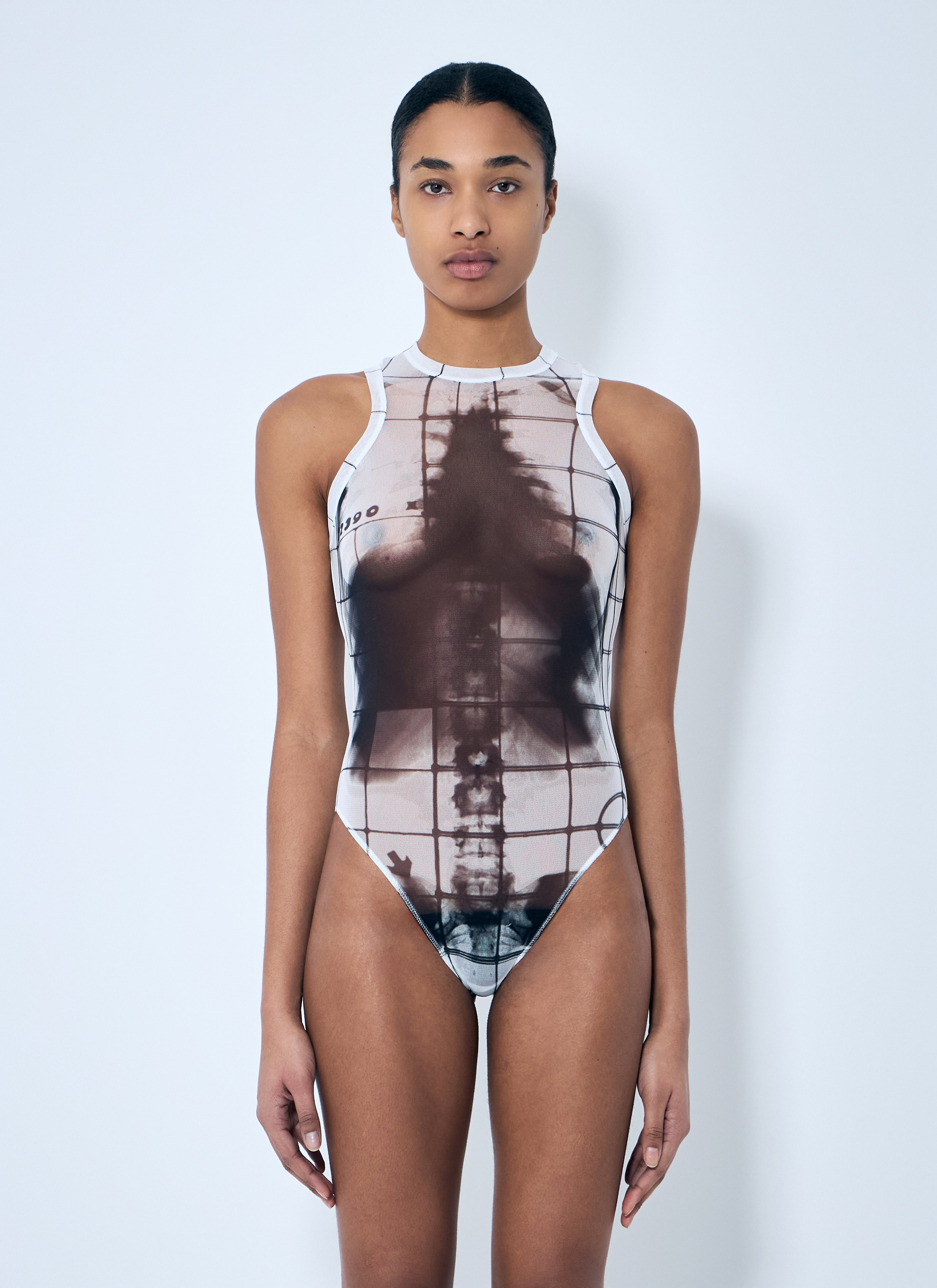 インナー・ルームウェアその他 JeanPaul GAULTIER Printed mesh bodysuit Jean Paul Gaultier Bodysuits for Women | Online Sale up to
