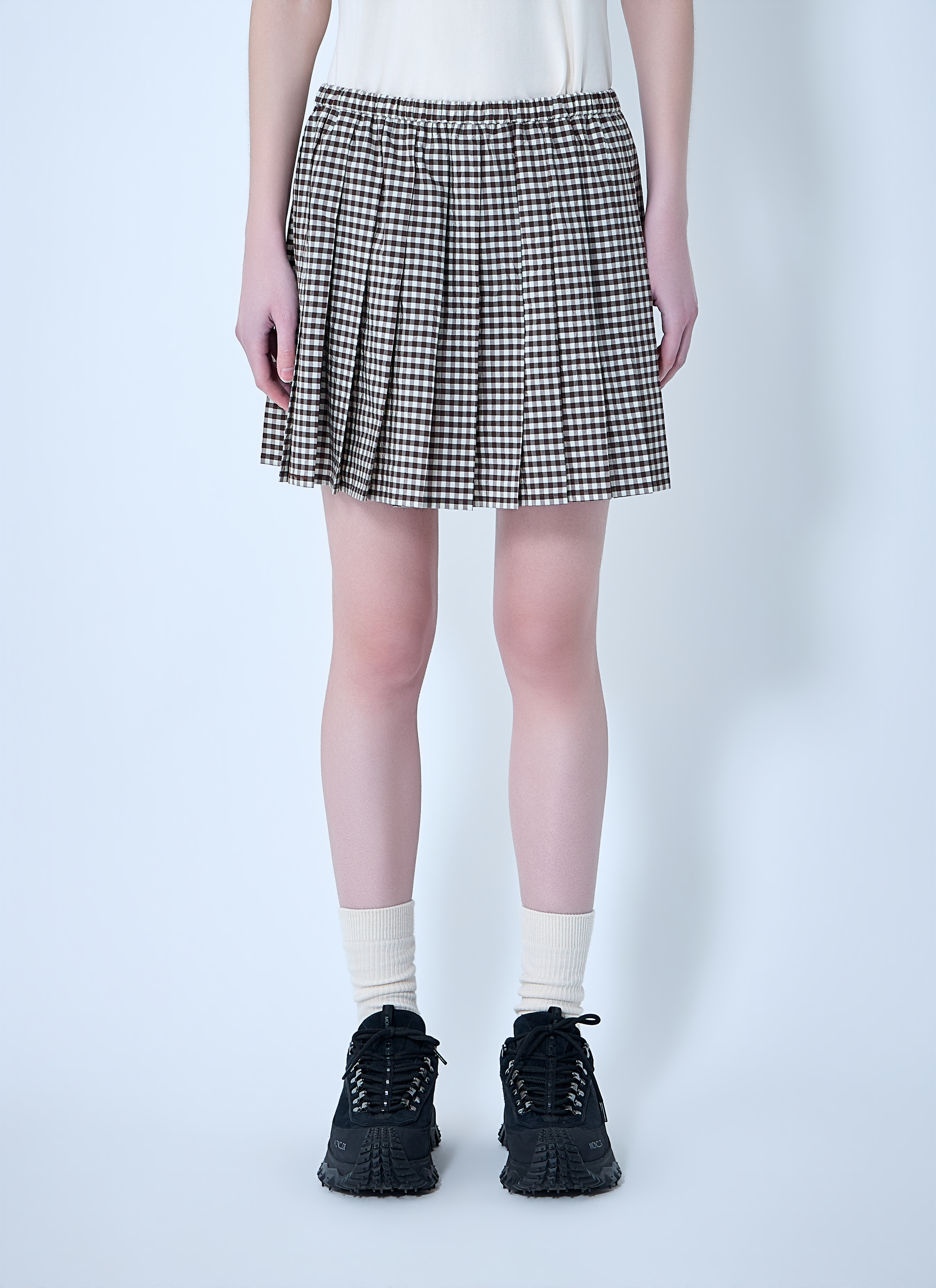Moncler Women's Grey Pleated Mini Skirt - Woman Skirts S
