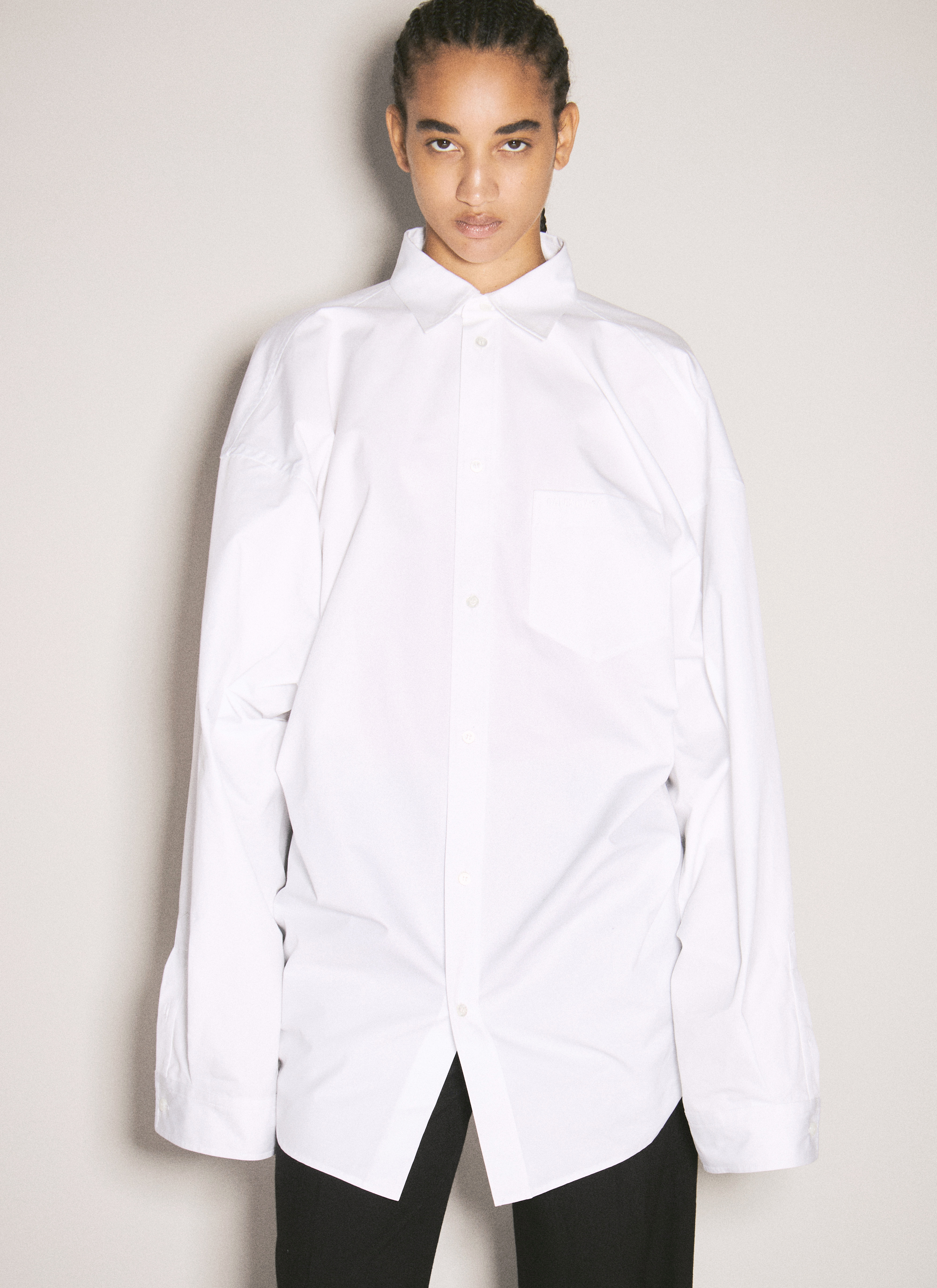 Tシャツ・カットソー BALENCIAGA Balenciaga Asymmetric Shirt Balenciaga Women's' Asymmetric Shirt in White | LN-CC®