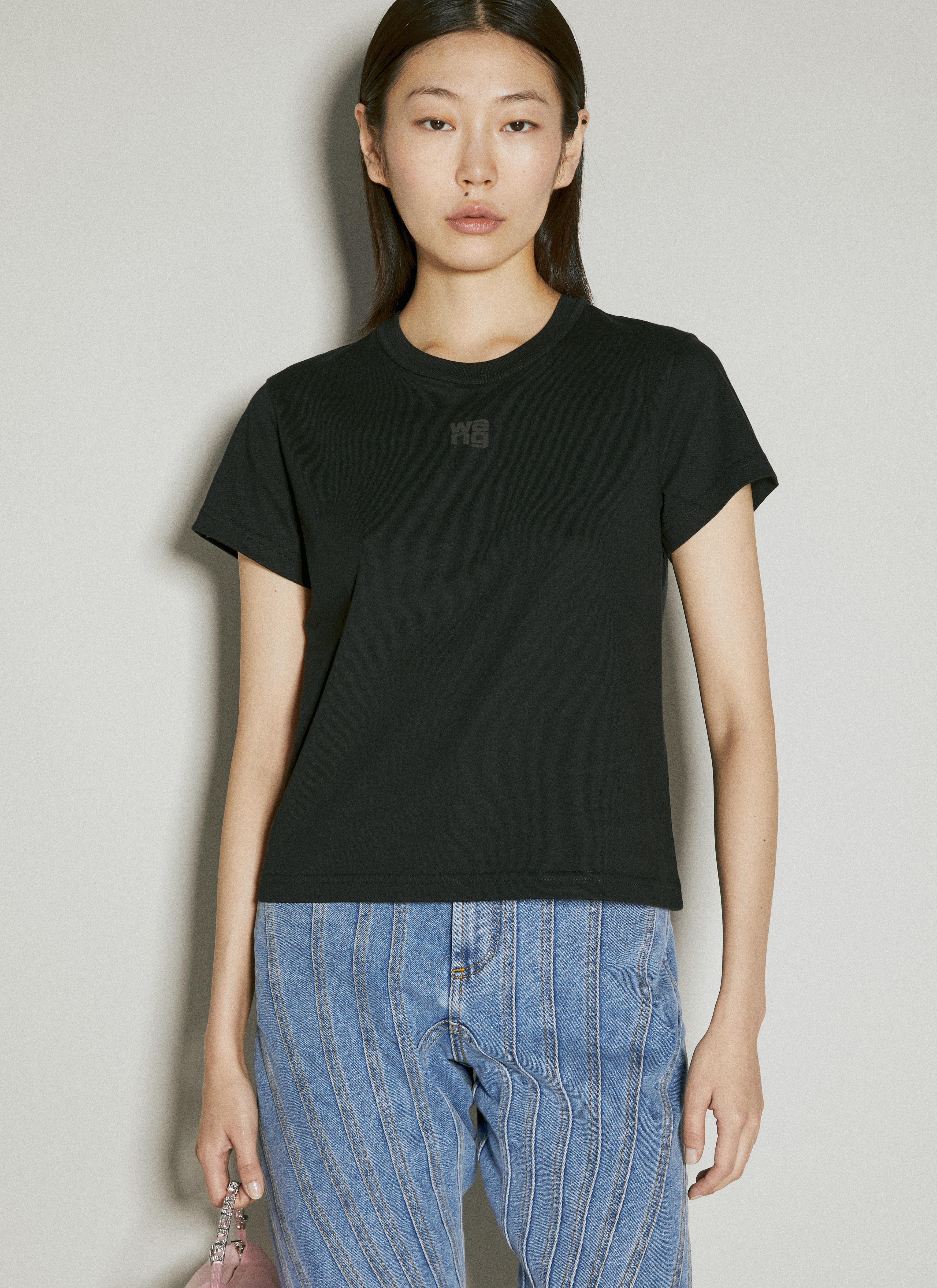 Alexander Wang Women's' Jersey Shrunk T-Shirt in Black | LN-CC®