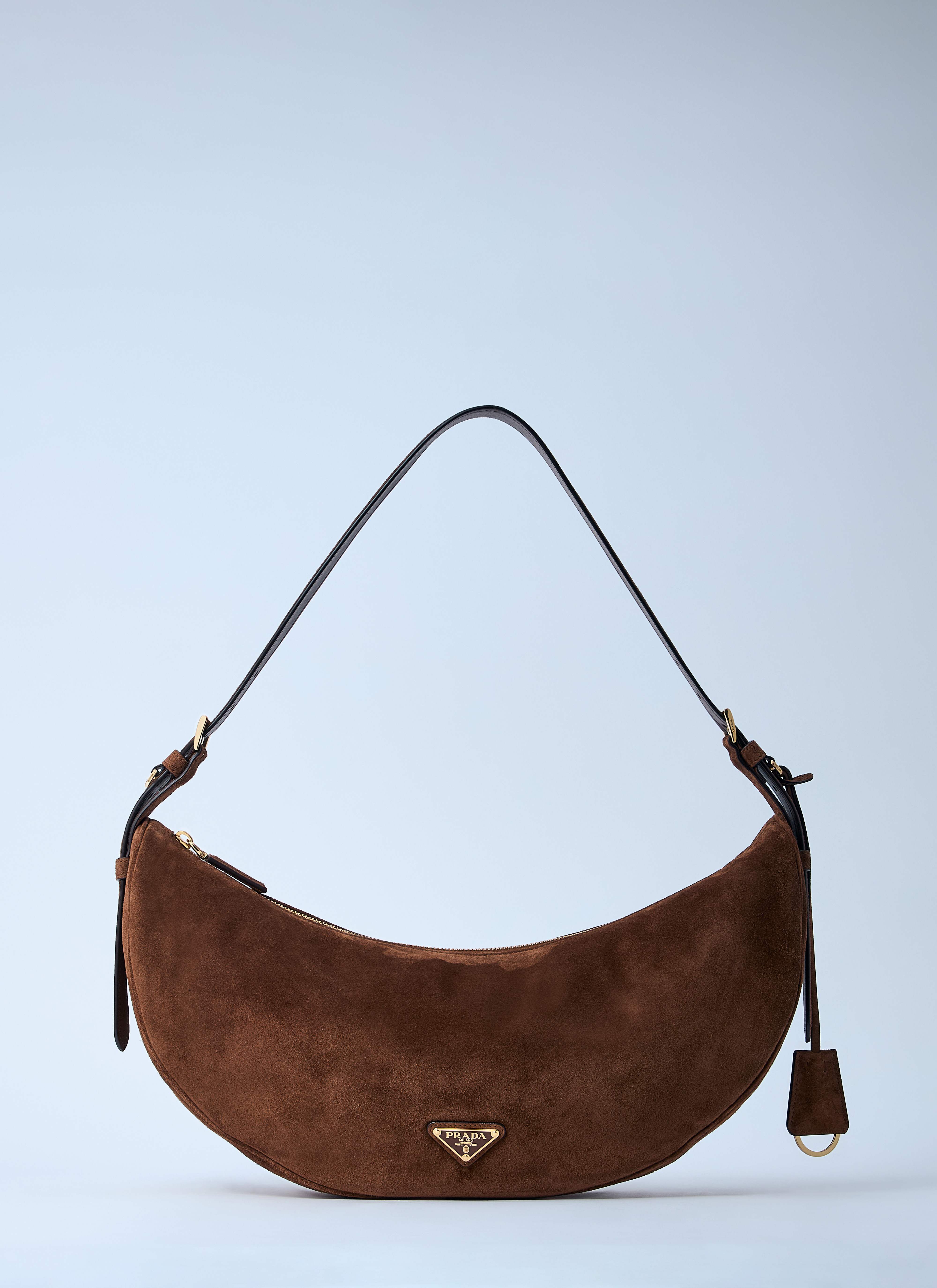 Prada Small Suede Shoulder Bag - Woman Shoulder Bags Brown One Size