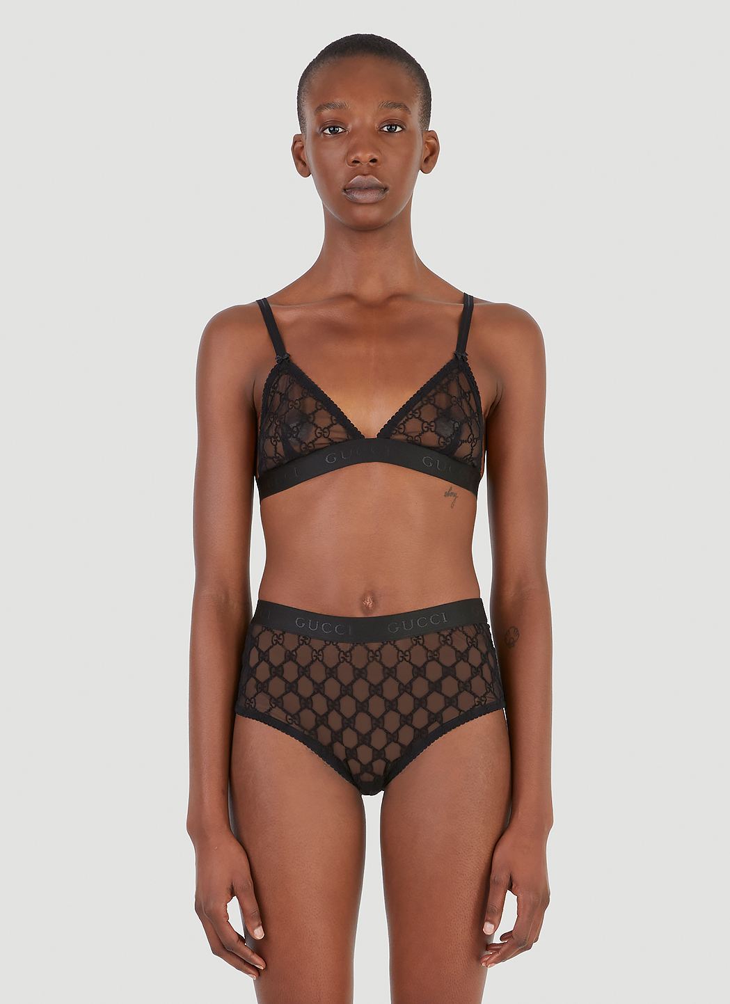 Gucci Gg Embroidery Lingerie Set