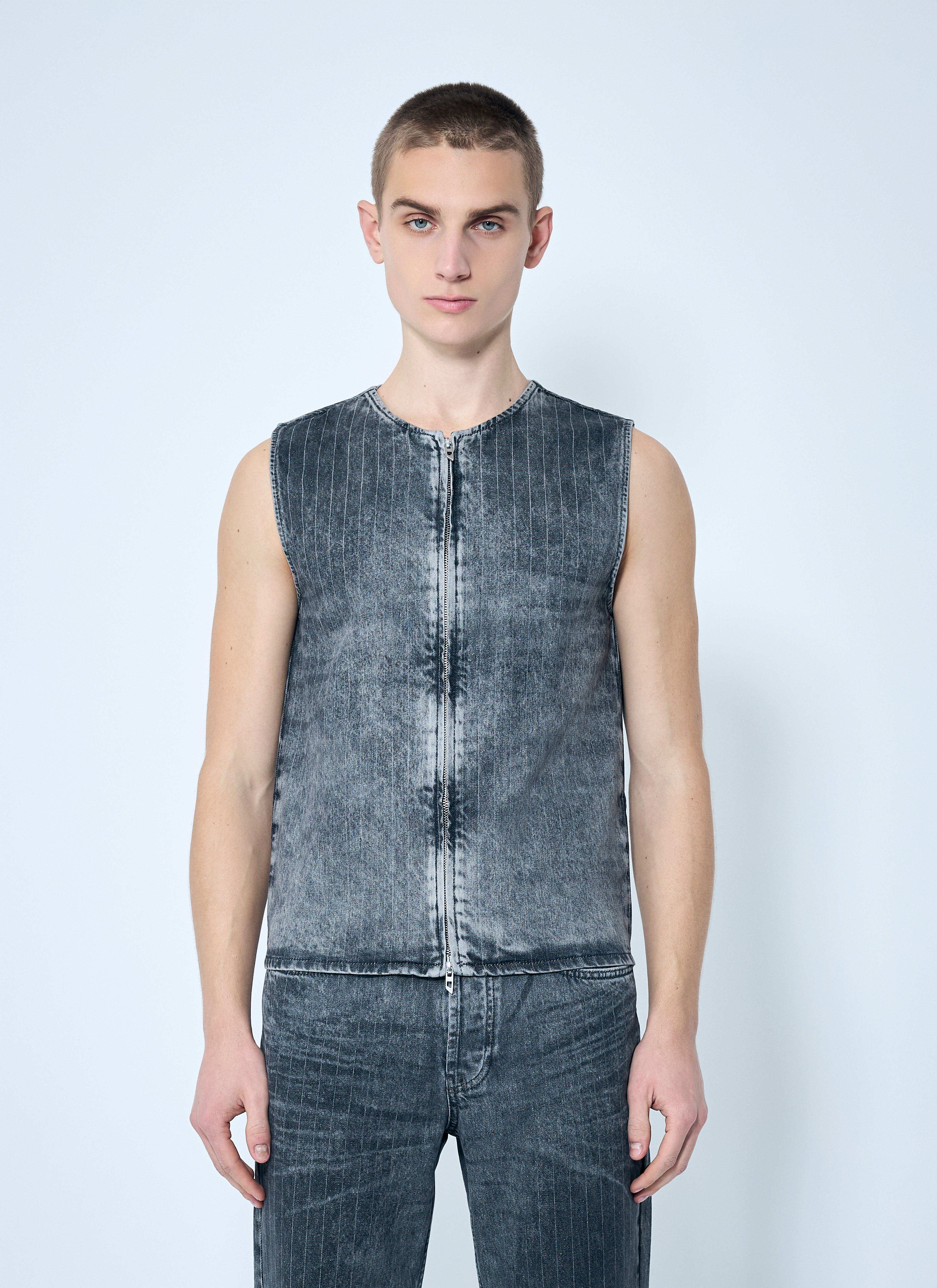 Diesel Men's' D-Sund-S Denim Vest in Grey | LN-CC®