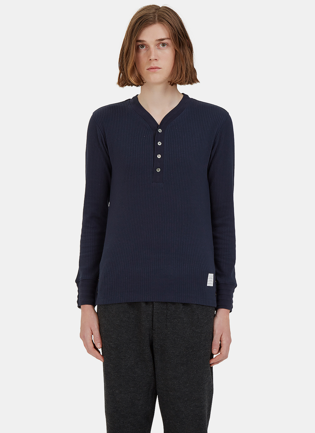 henley knit sweater