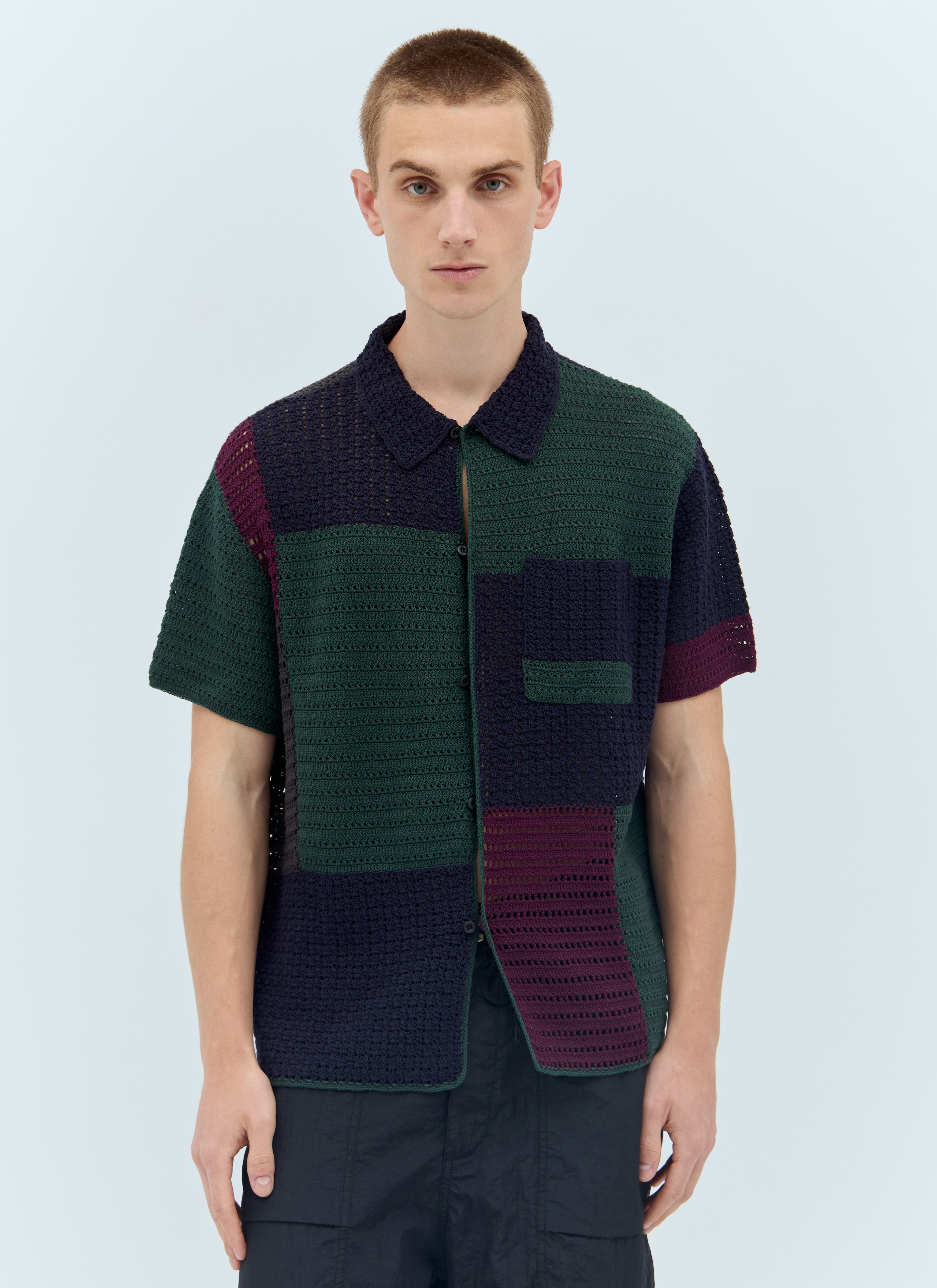thisisneverthat® Men's' Block Crochet Shirt in Navy | LN-CC®