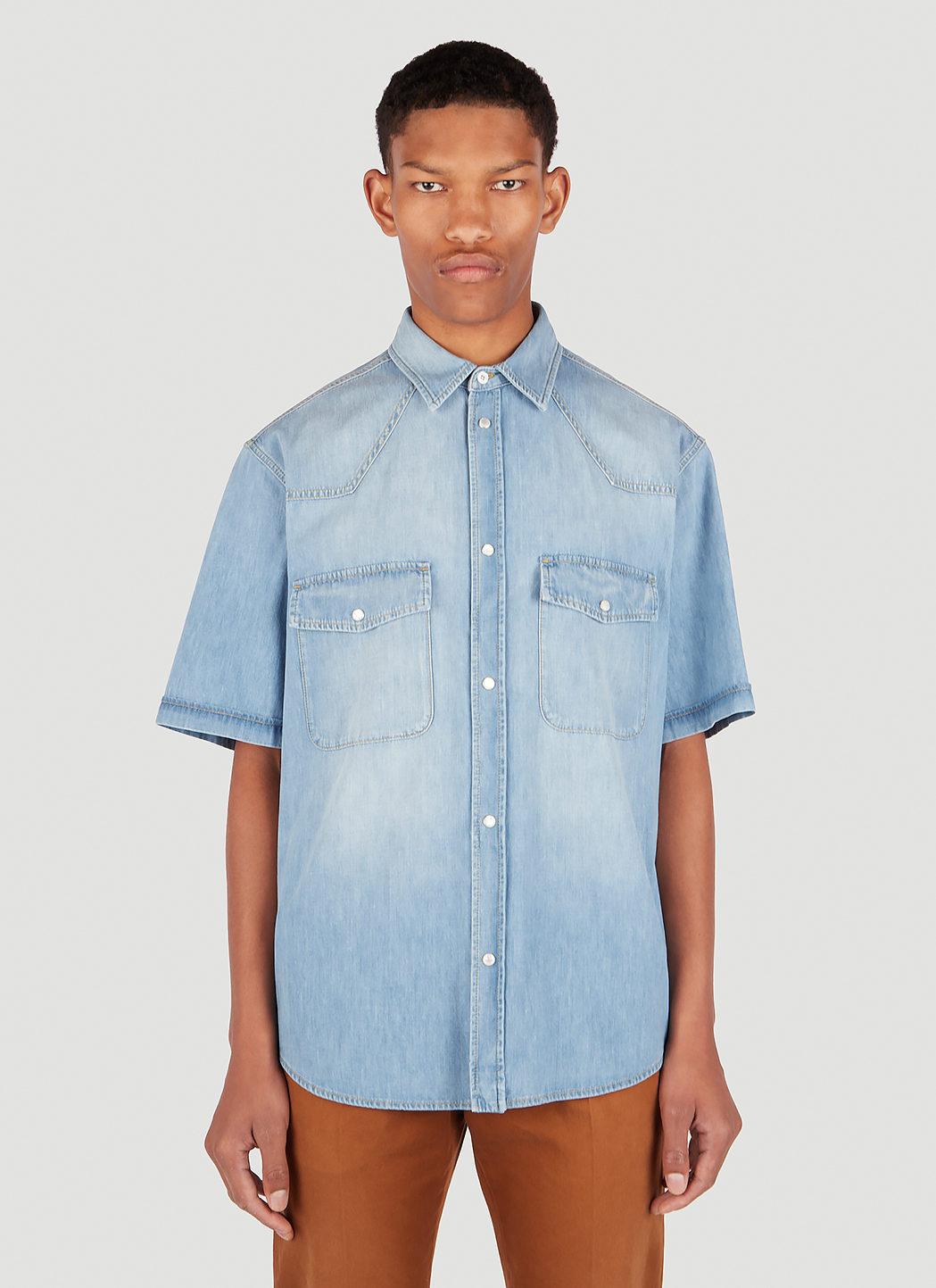 Logo Patch Denim Shirt