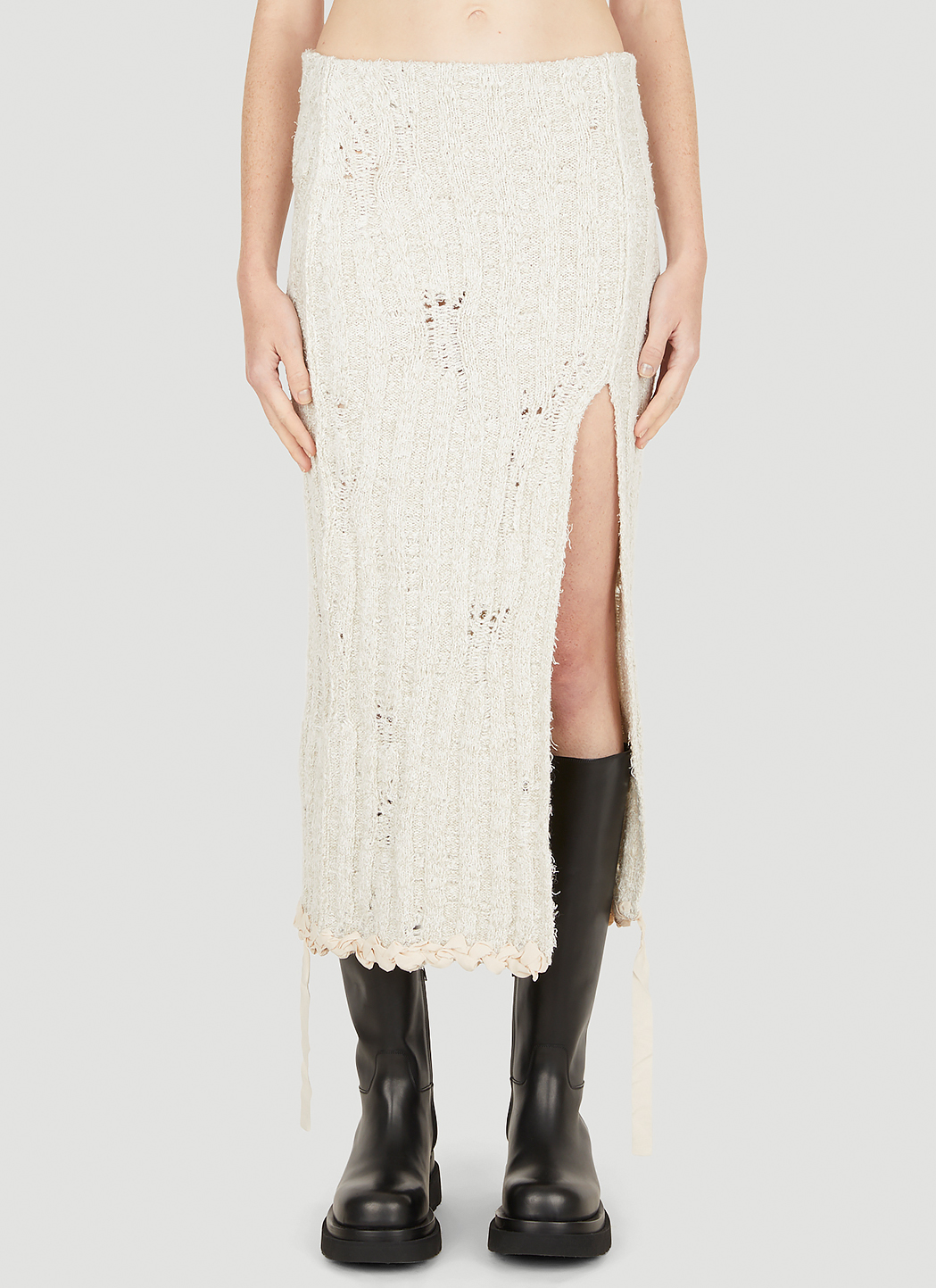 Distressed Crochet Skirt