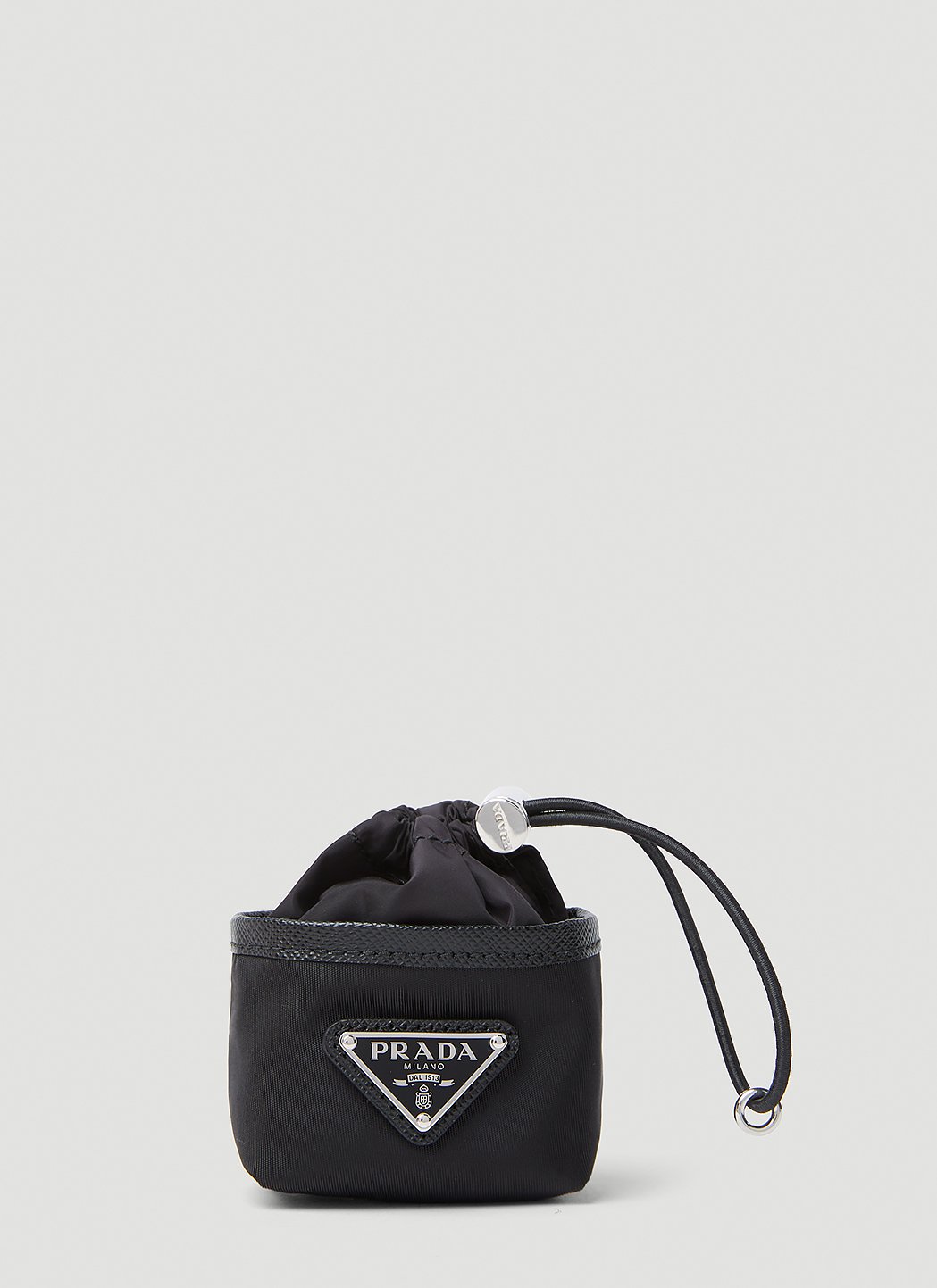 Prada AirPods Case Leather Black in Leather with Silver-tone - US