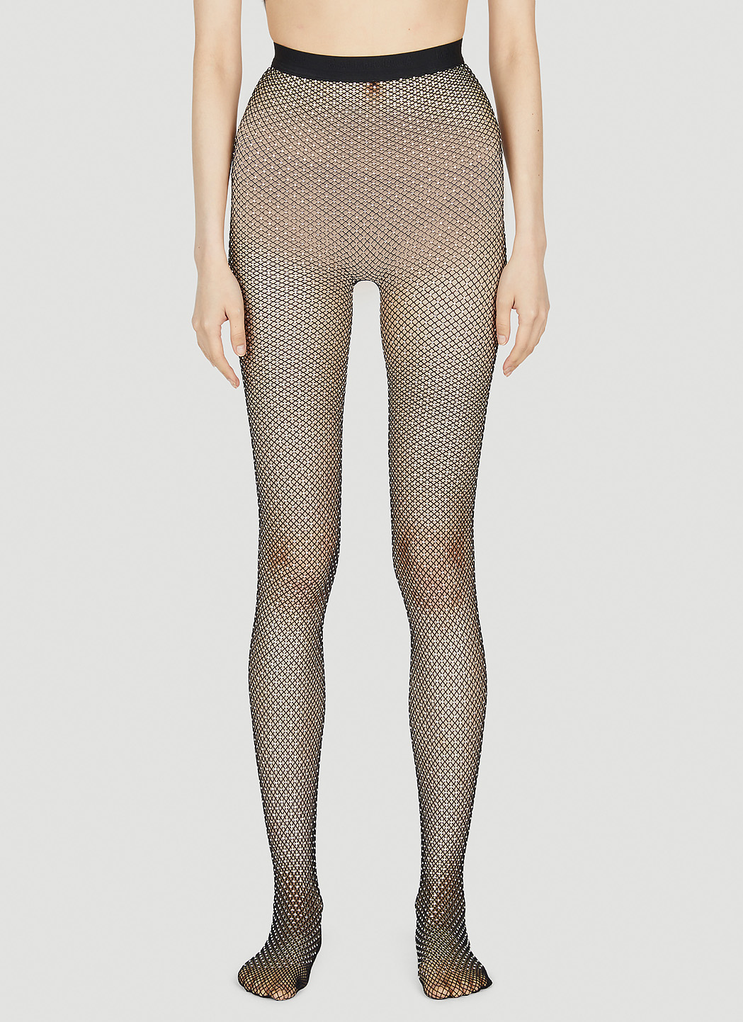 Crystal Embellished Mesh Tights