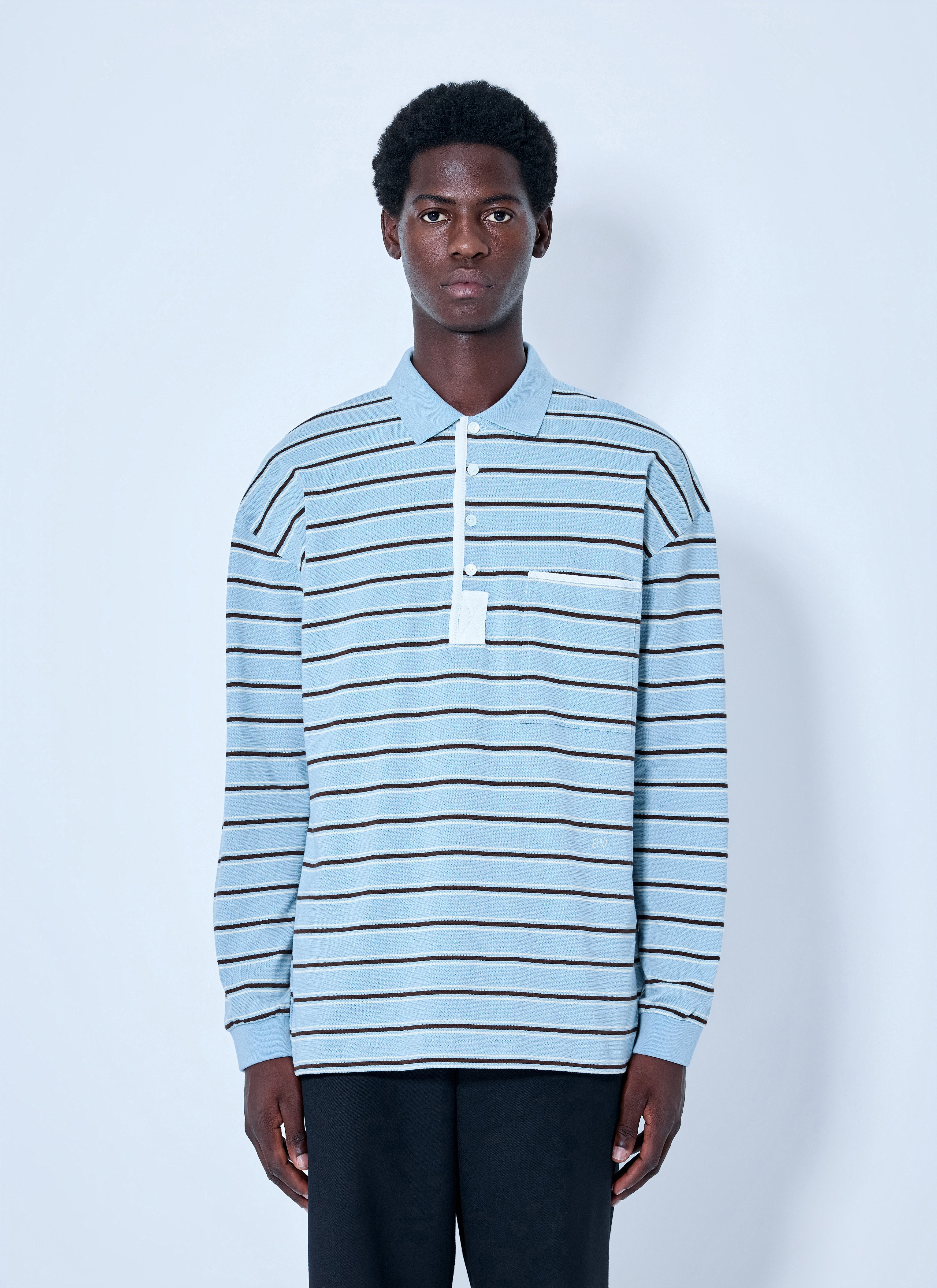 BOTTEGA VENETA Bottega Veneta Striped Cotton-Piqué Polo Shirt