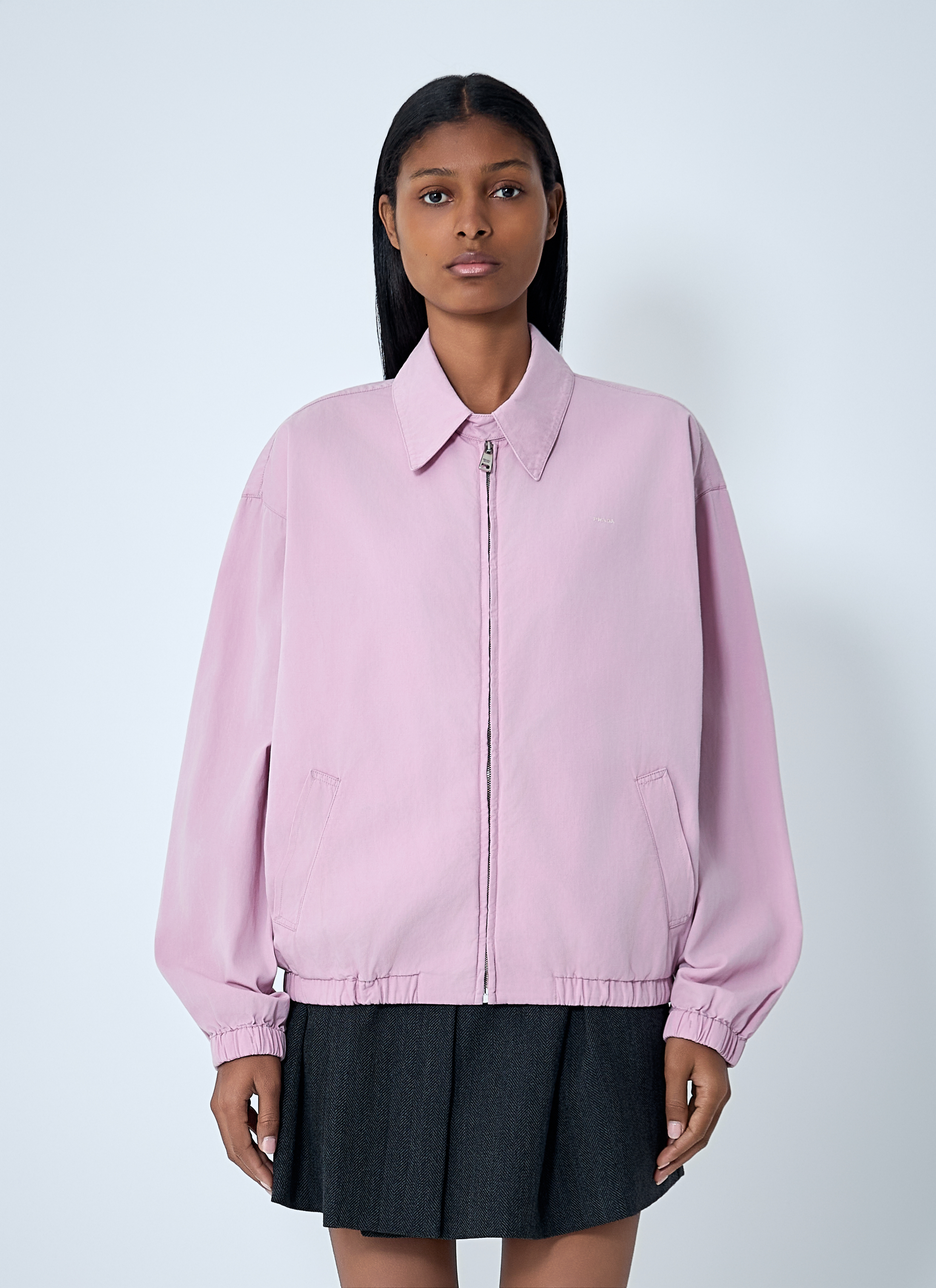 Prada Women's' Gabardine Blouson Jacket in White | LN-CC®