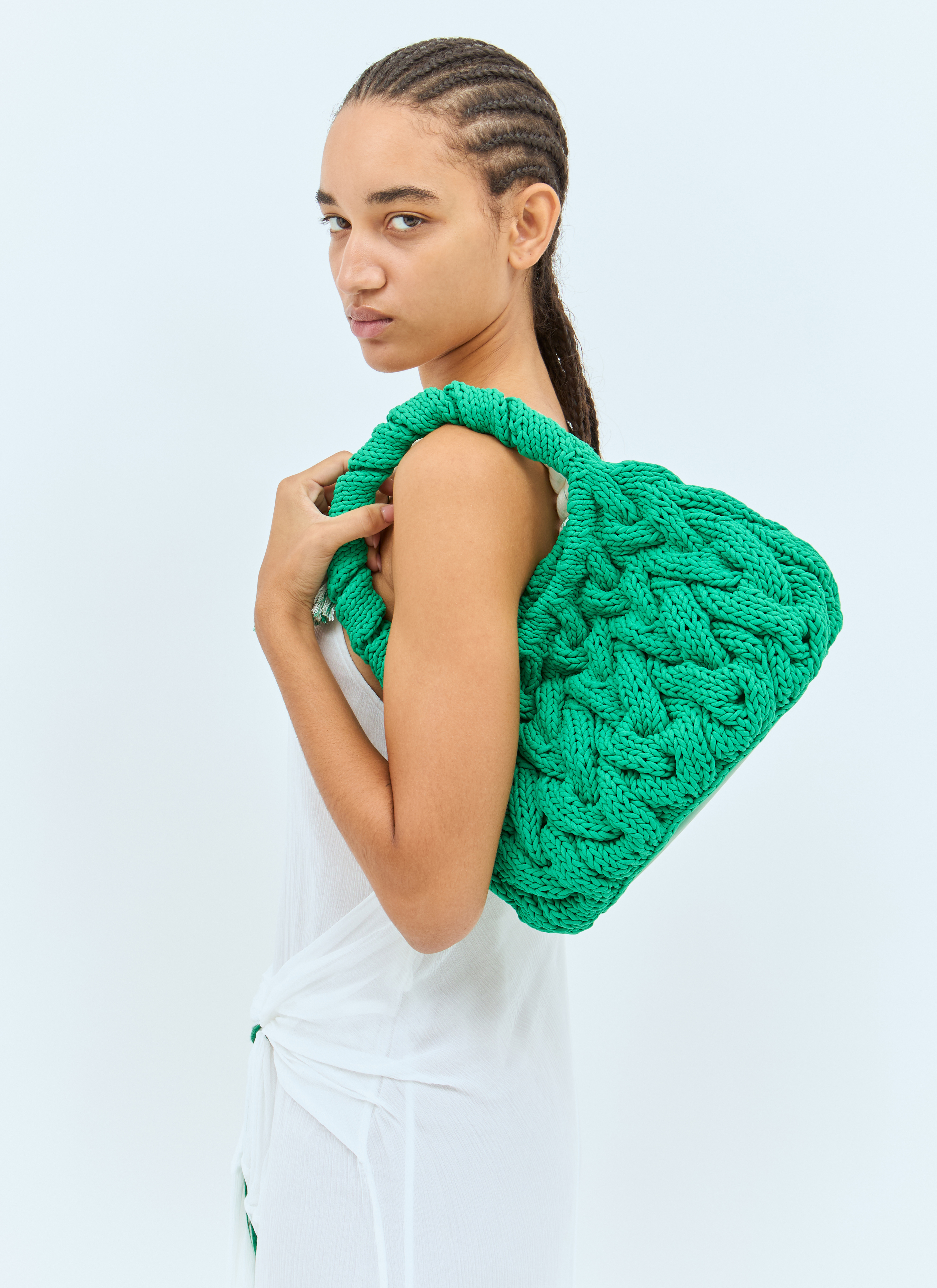 JW Anderson Women's' Cable Knit Handbag in Green | LN-CC®
