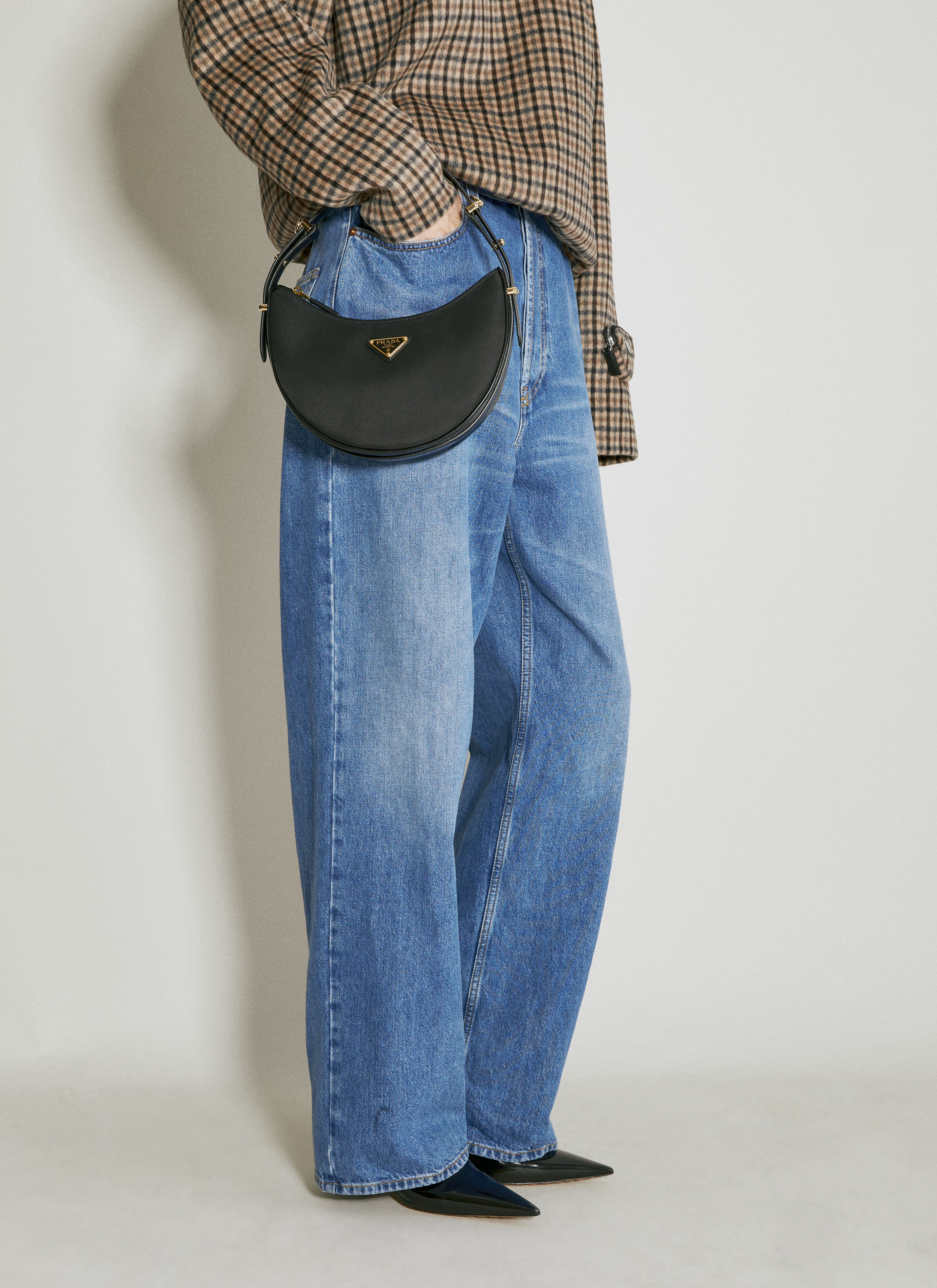 Prada Women's' Prada Arqué Re-Nylon Shoulder Bag in Black | LN-CC®