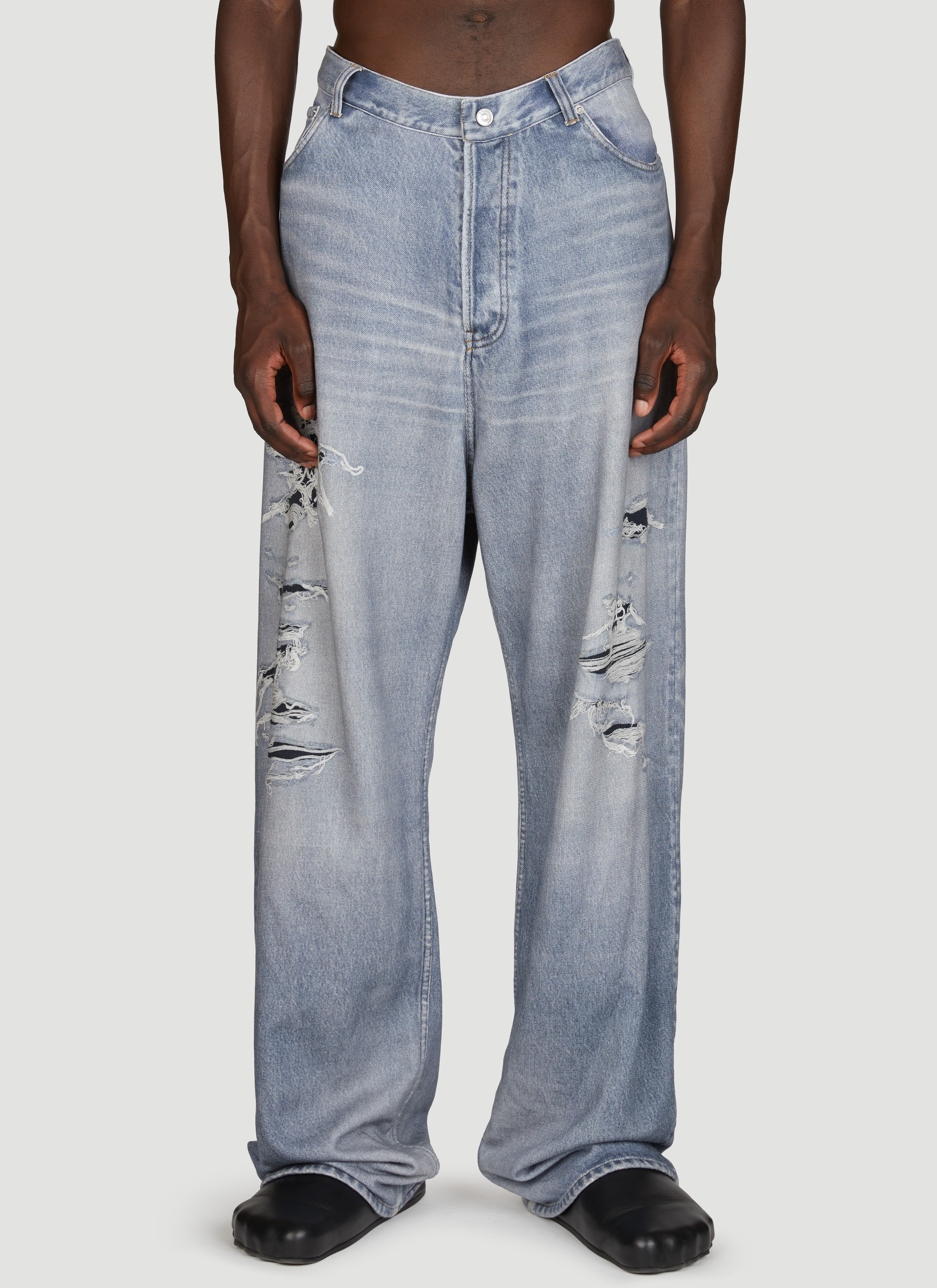 Balenciaga Men's' Trompe L'Oeil Jeans in Blue | LN-CC®