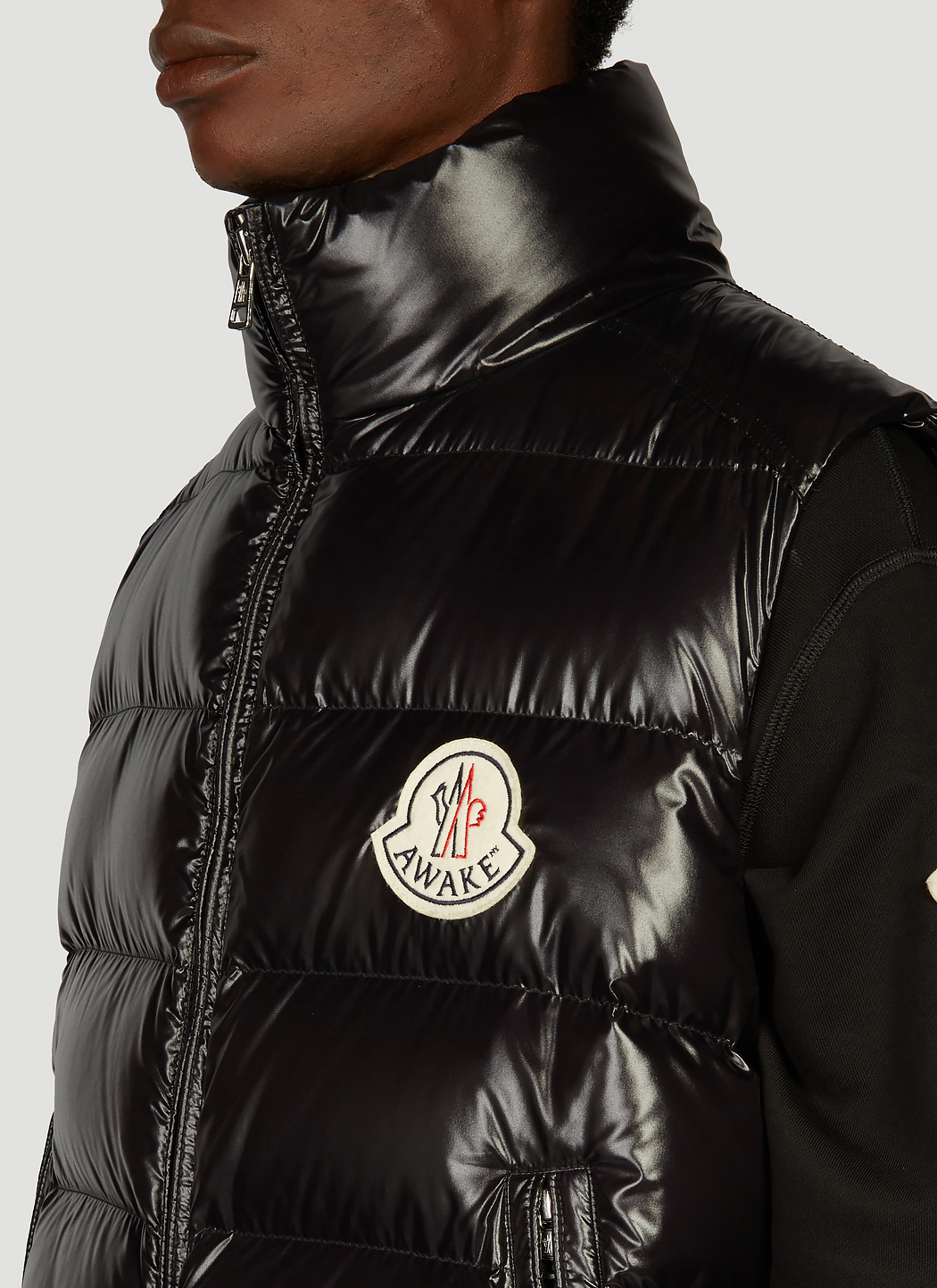 2 Moncler 1952 Men's X Awake NY Logo Puffer Vest in Black LNCC