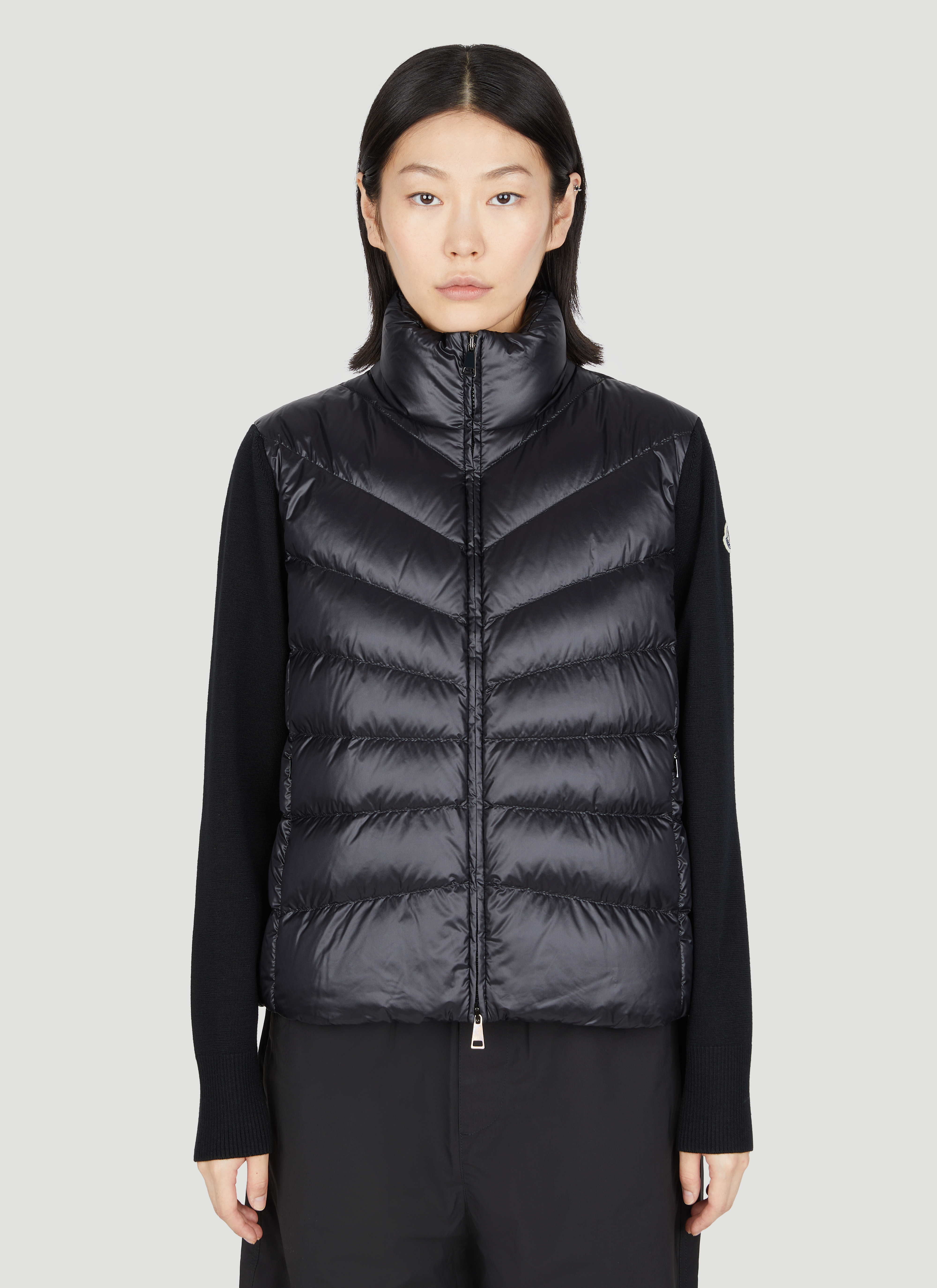 Moncler Women's' Padded Wool Cardigan in Black | LN-CC®