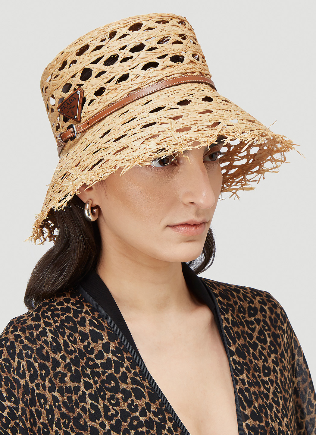 fluffy prada bucket hat