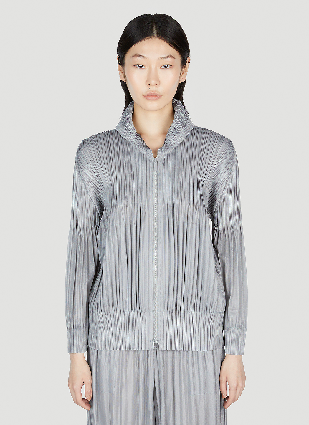 Pleats Please Issey Miyake Women's' Pleated Hooded Sweatshirt in