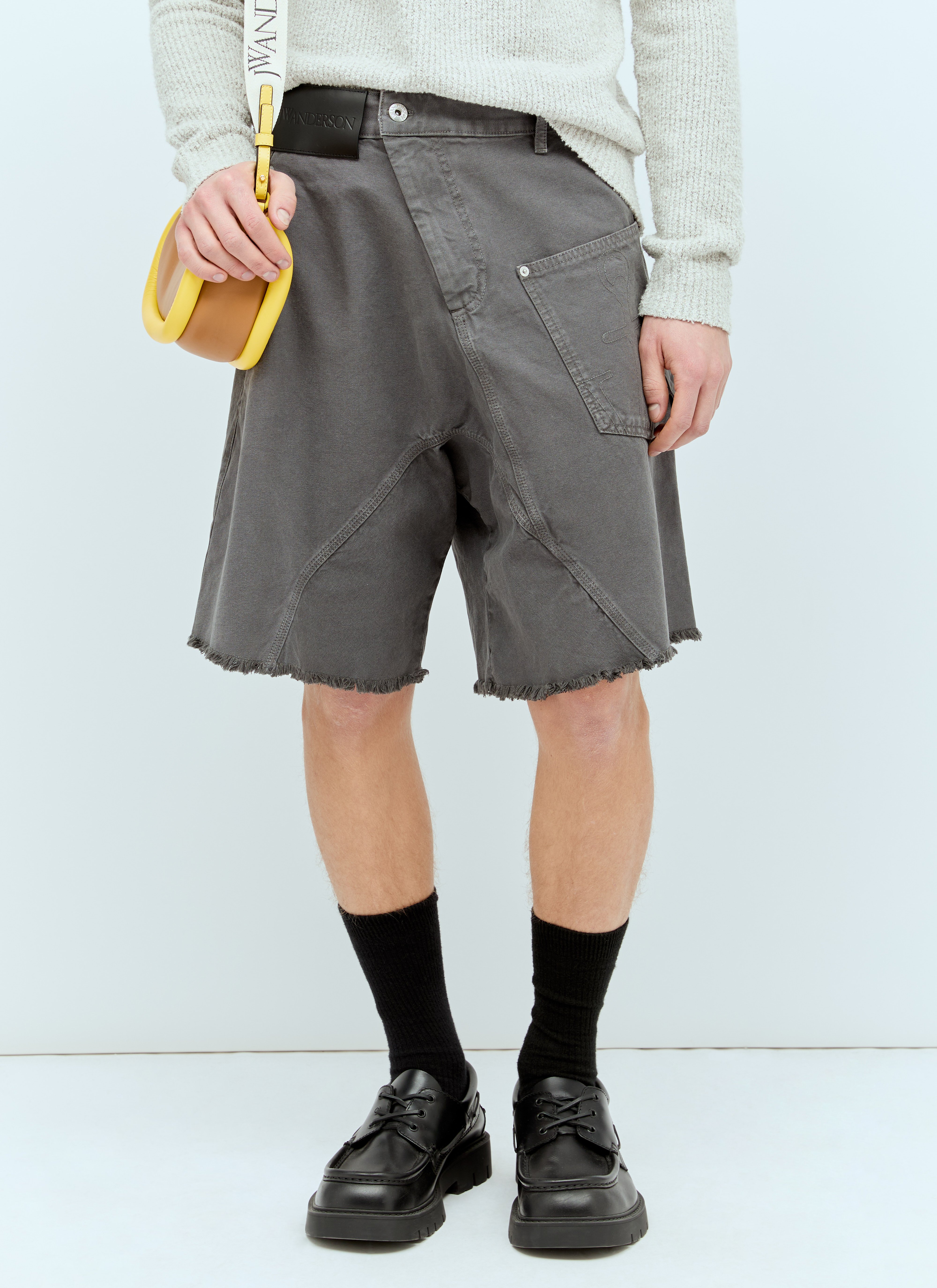 JW Anderson Men's' Twisted Workwear Bermuda Shorts in Grey | LN-CC®