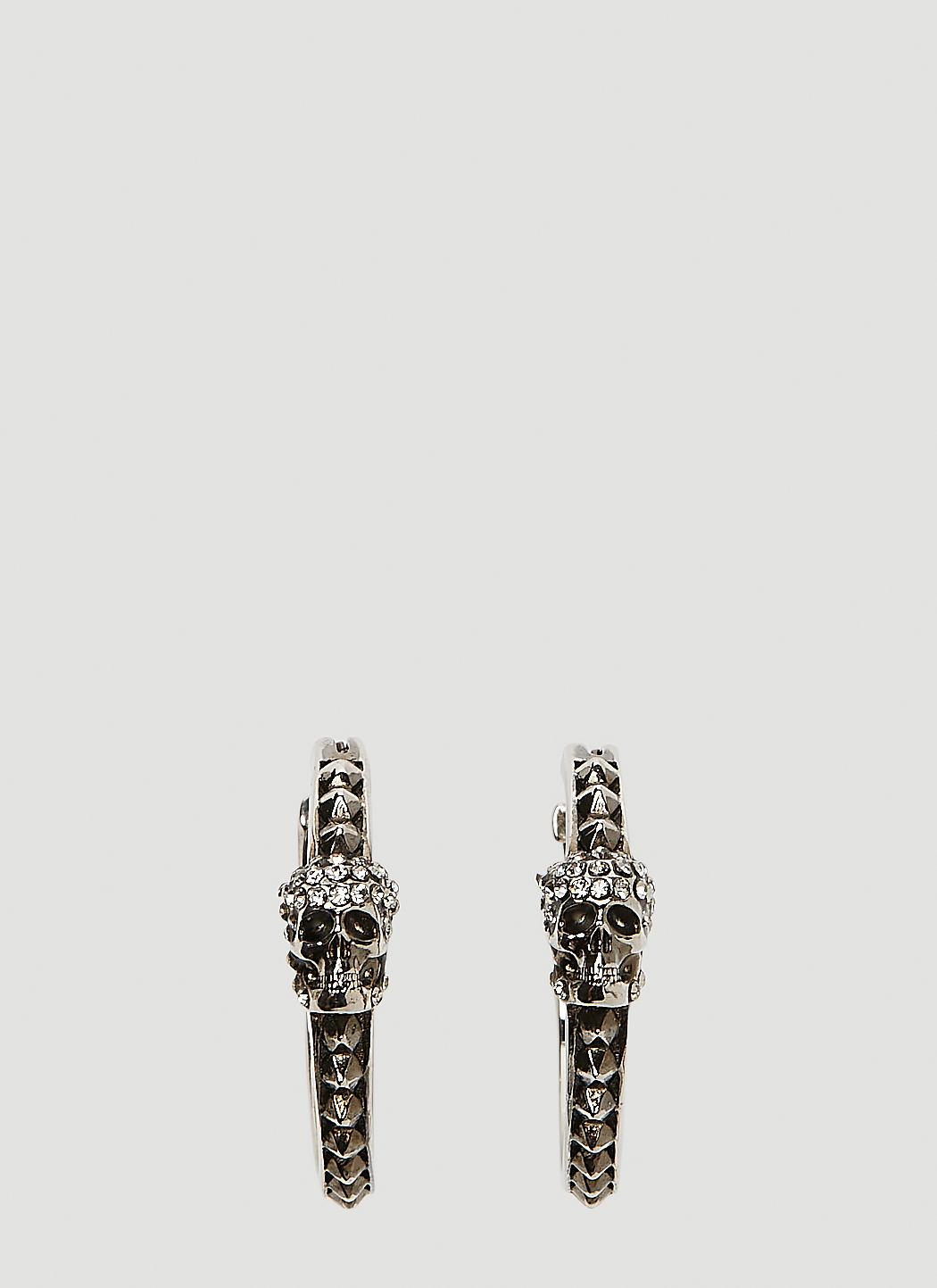 Pave Skull Hoop Earrings