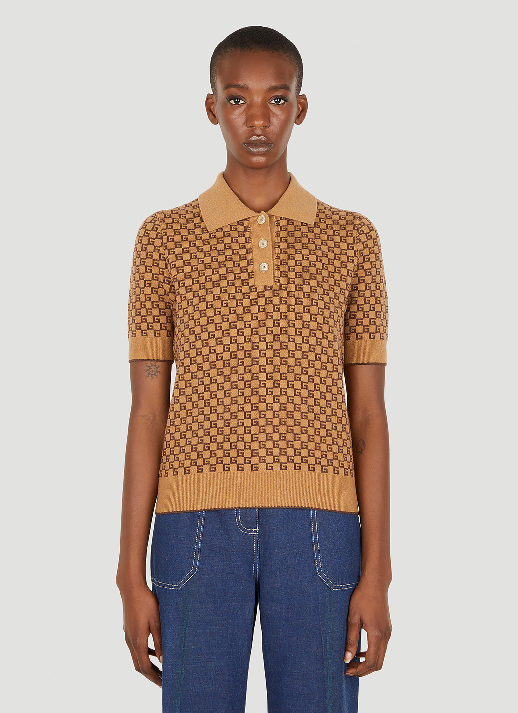Square G Knit Polo Shirt