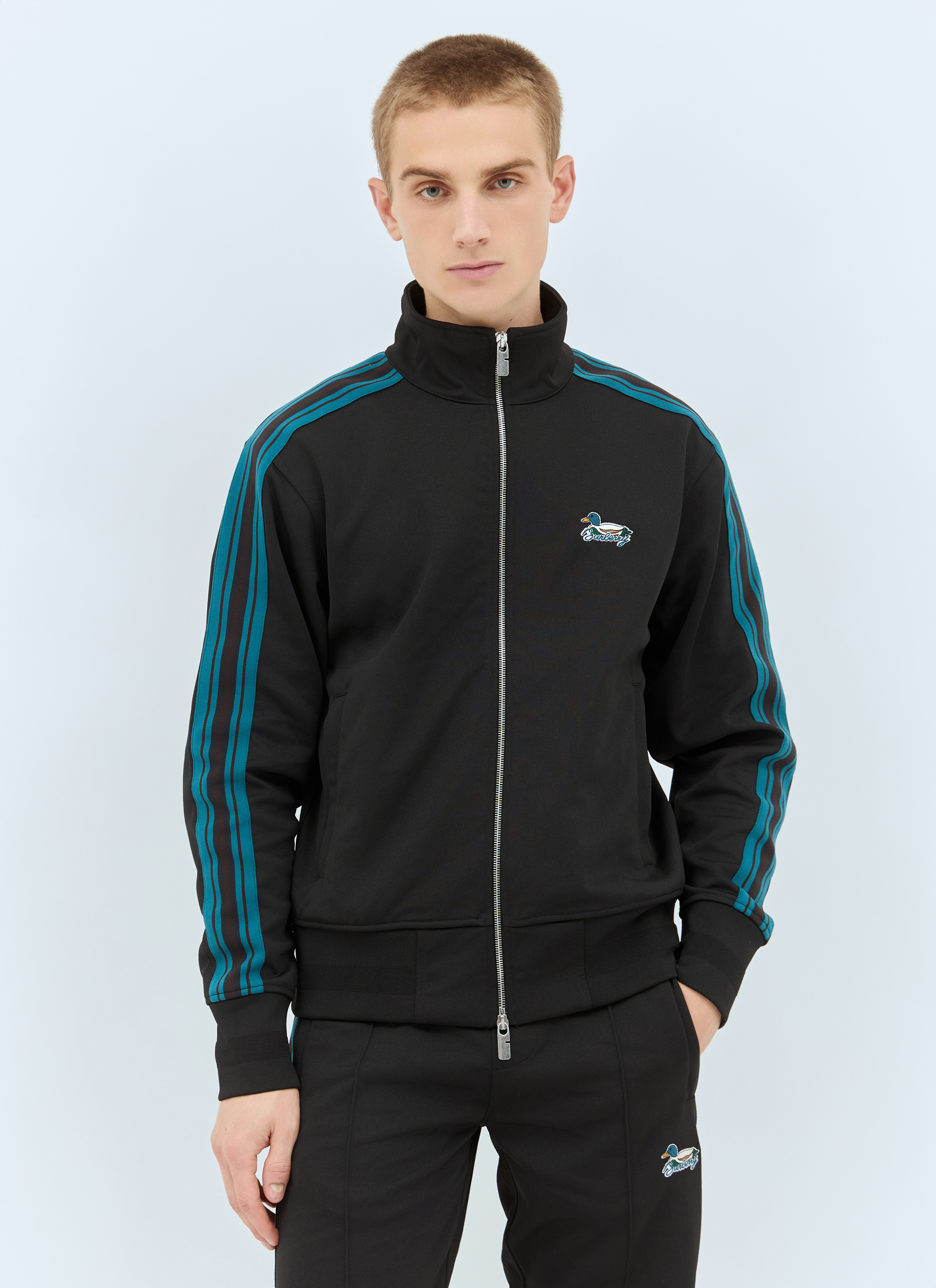 Burberry Men's' Striped Jersey Track Jacket in Black | LN-CC®