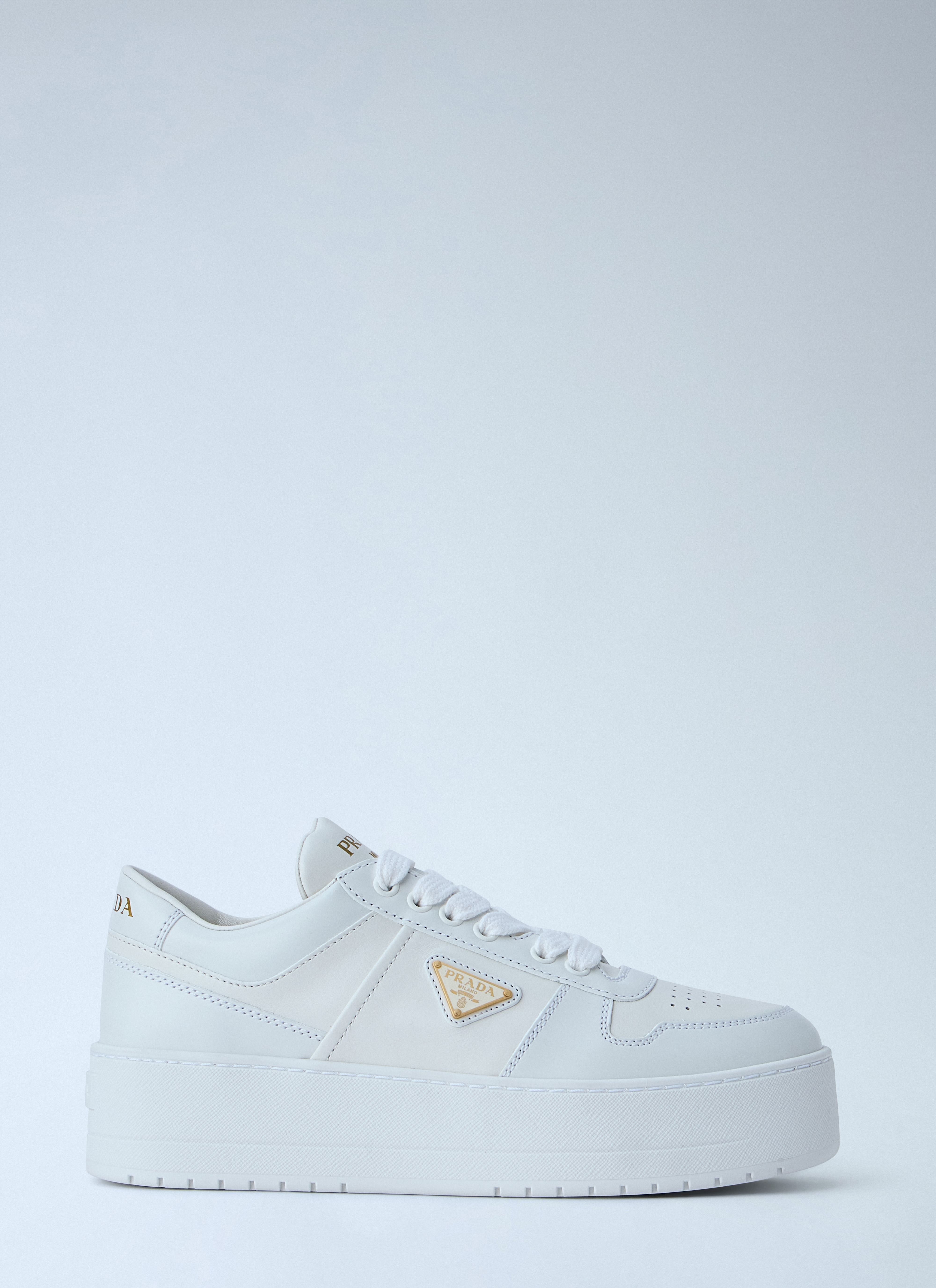 Prada Women's' Downtown Bold Leather Sneakers in White | LN-CC®