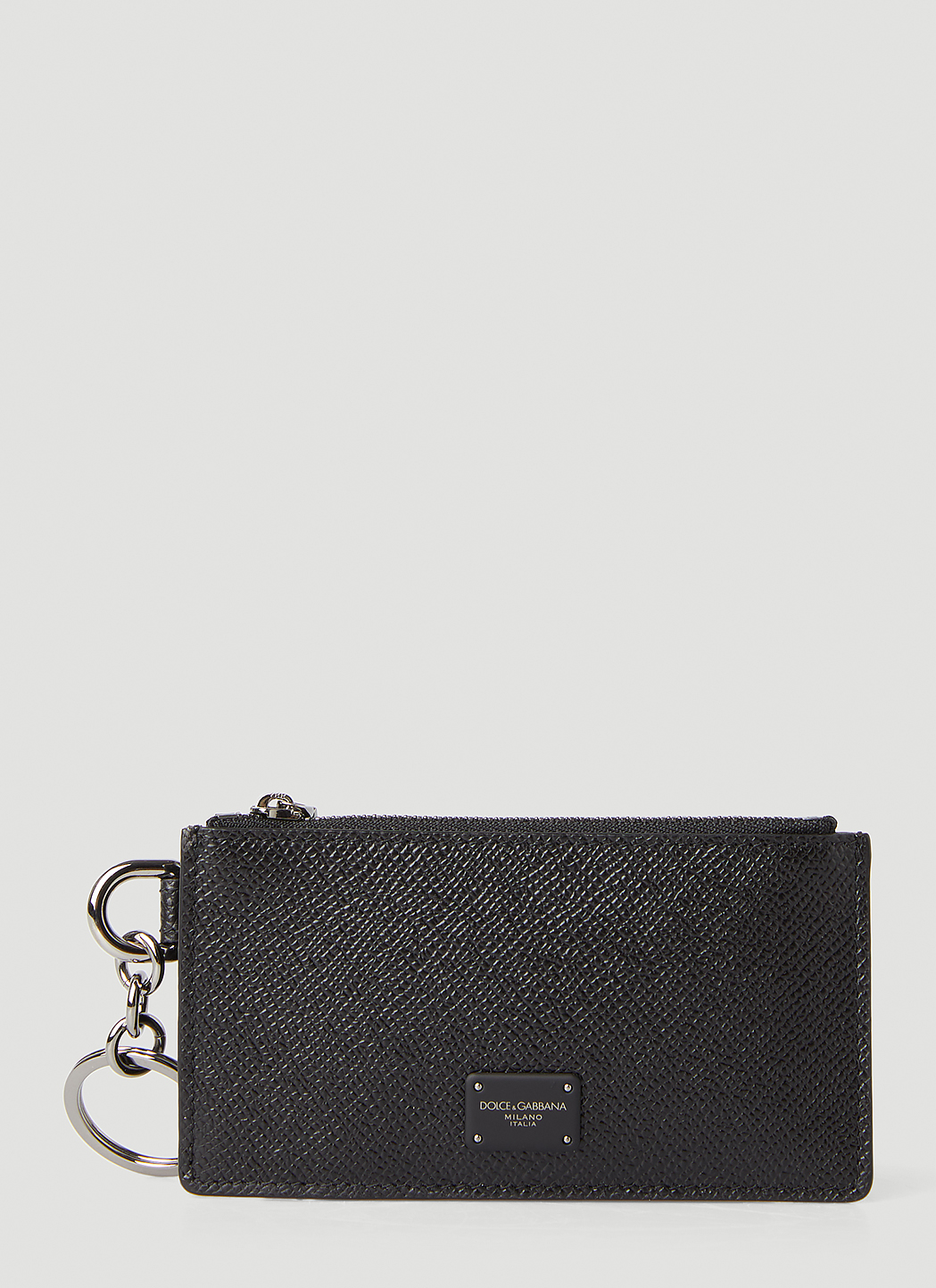 Dolce&Gabbana Logo Plaque Zip Card Holder