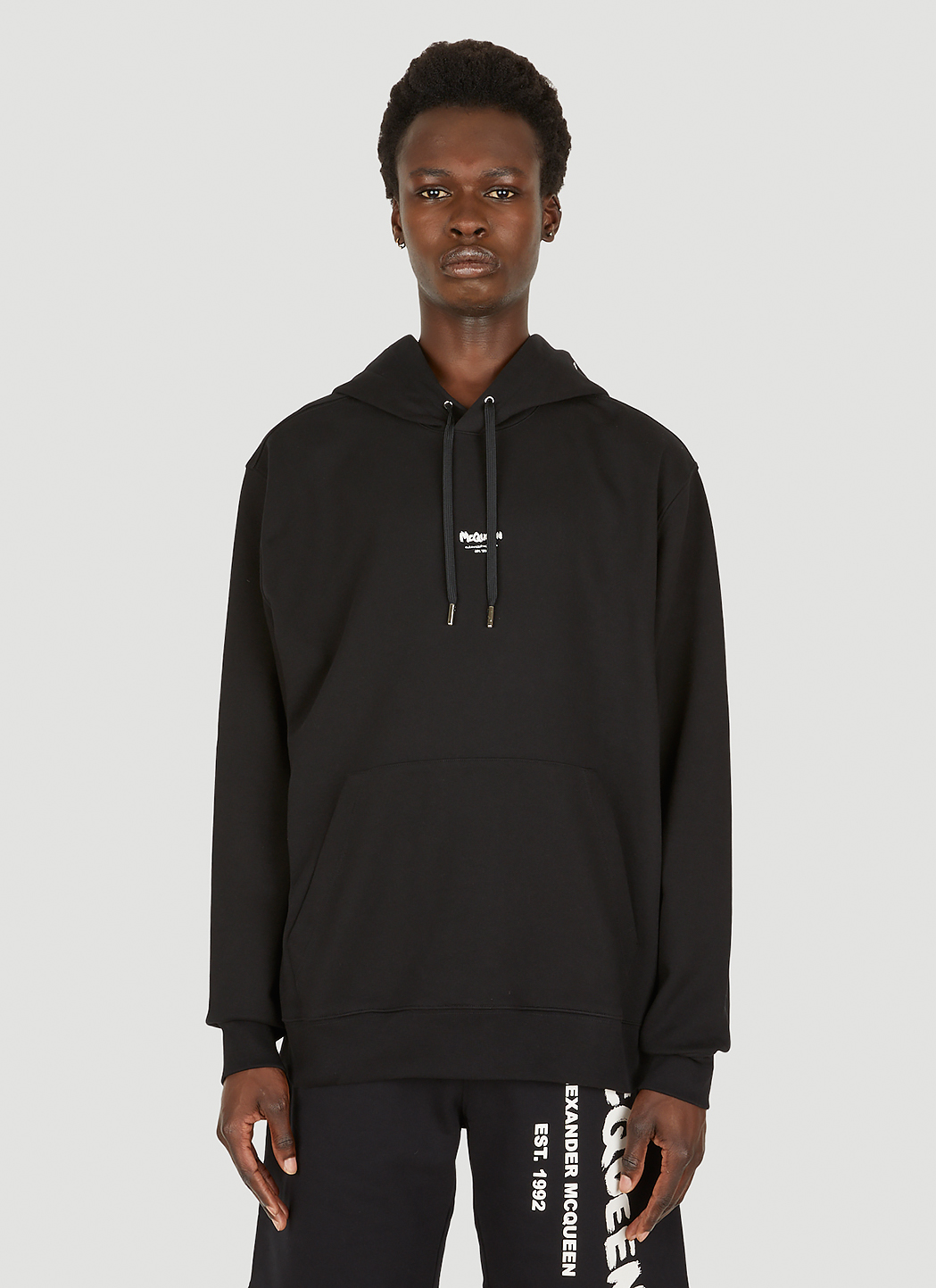 Graffiti Logo Print Hooded Sweatshirt