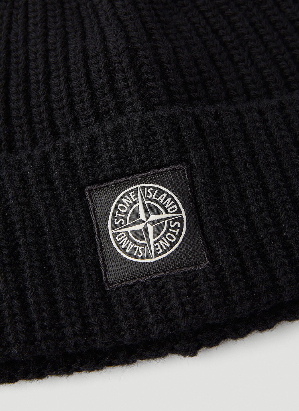 Stone Island Men's LogoPatch Beanie Hat in Black LNCC