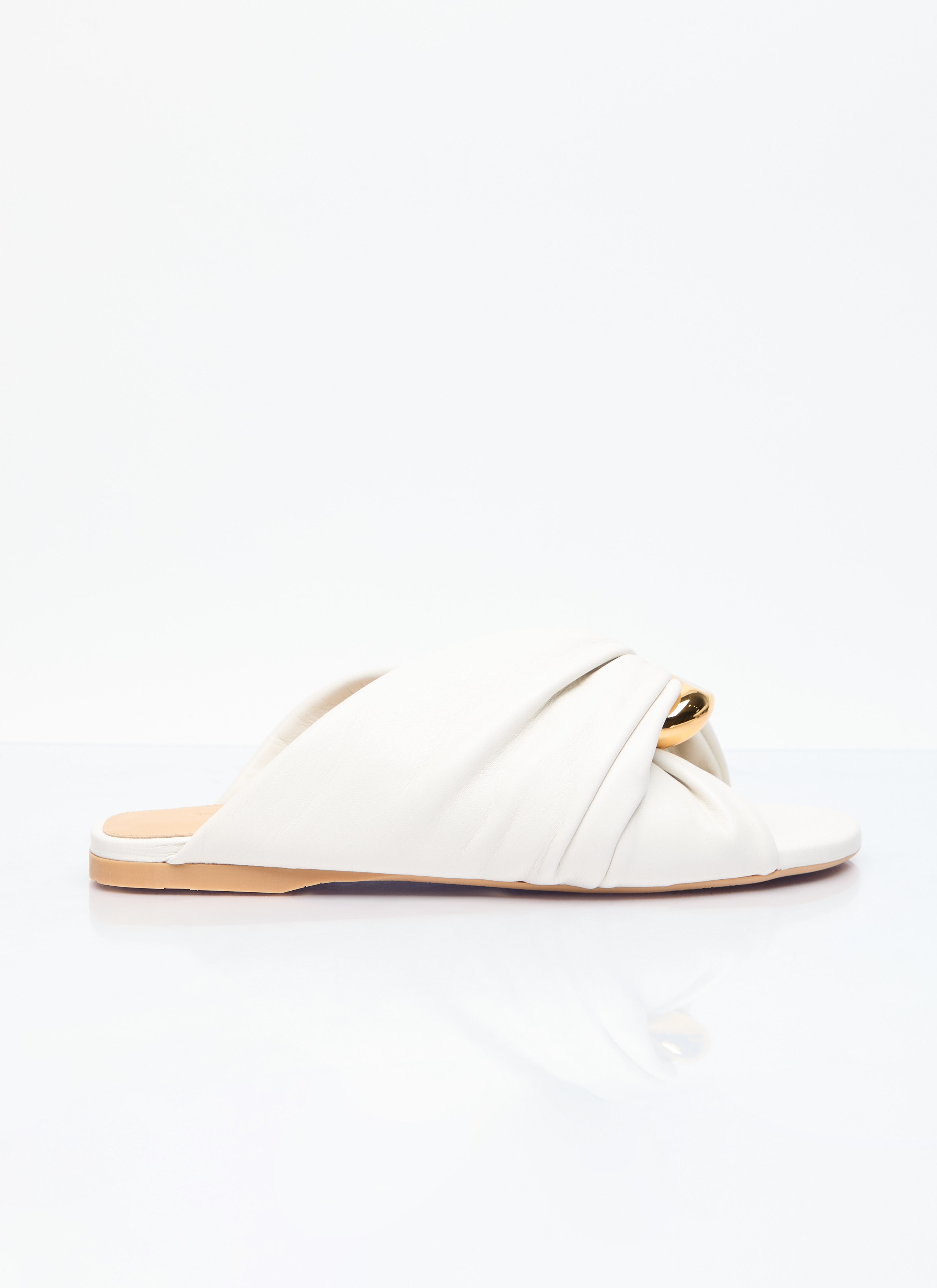 JW Anderson Women's' Corner Leather Flats in White | LN-CC®