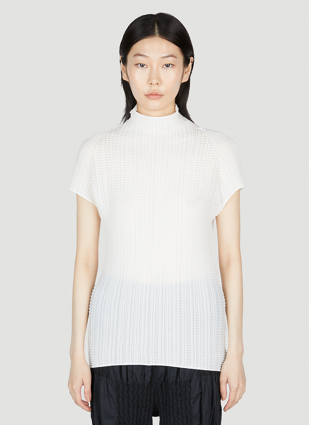 ISSEY MIYAKE 白 コットンライクプリーツ ISSEY MIYAKE イッセイミヤケメンISSEY MEN シワプリーツジップ