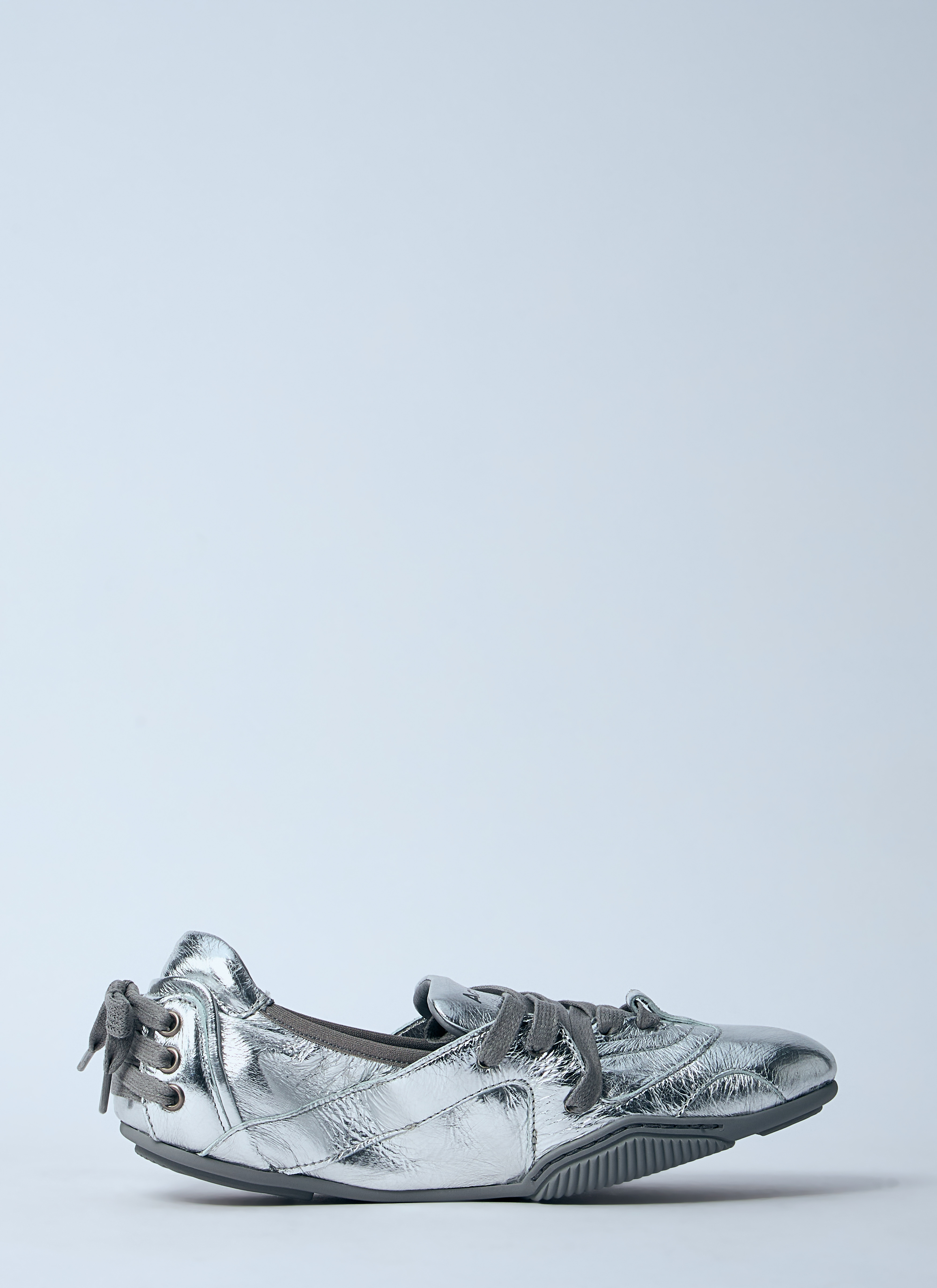 Acne Studios Women's' Lace-Up Leather Shoes in Silver | LN-CC®