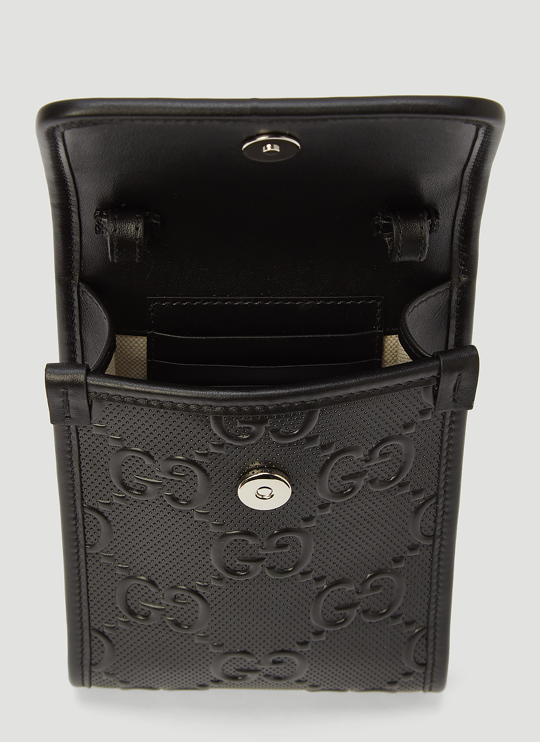 Gucci Men's PerforatedLeather Crossbody Bag in Black LNCC