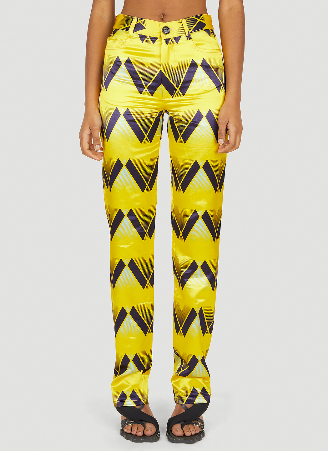 MERYLL ROGGE Zip-detailed cotton-blend gabardine straight