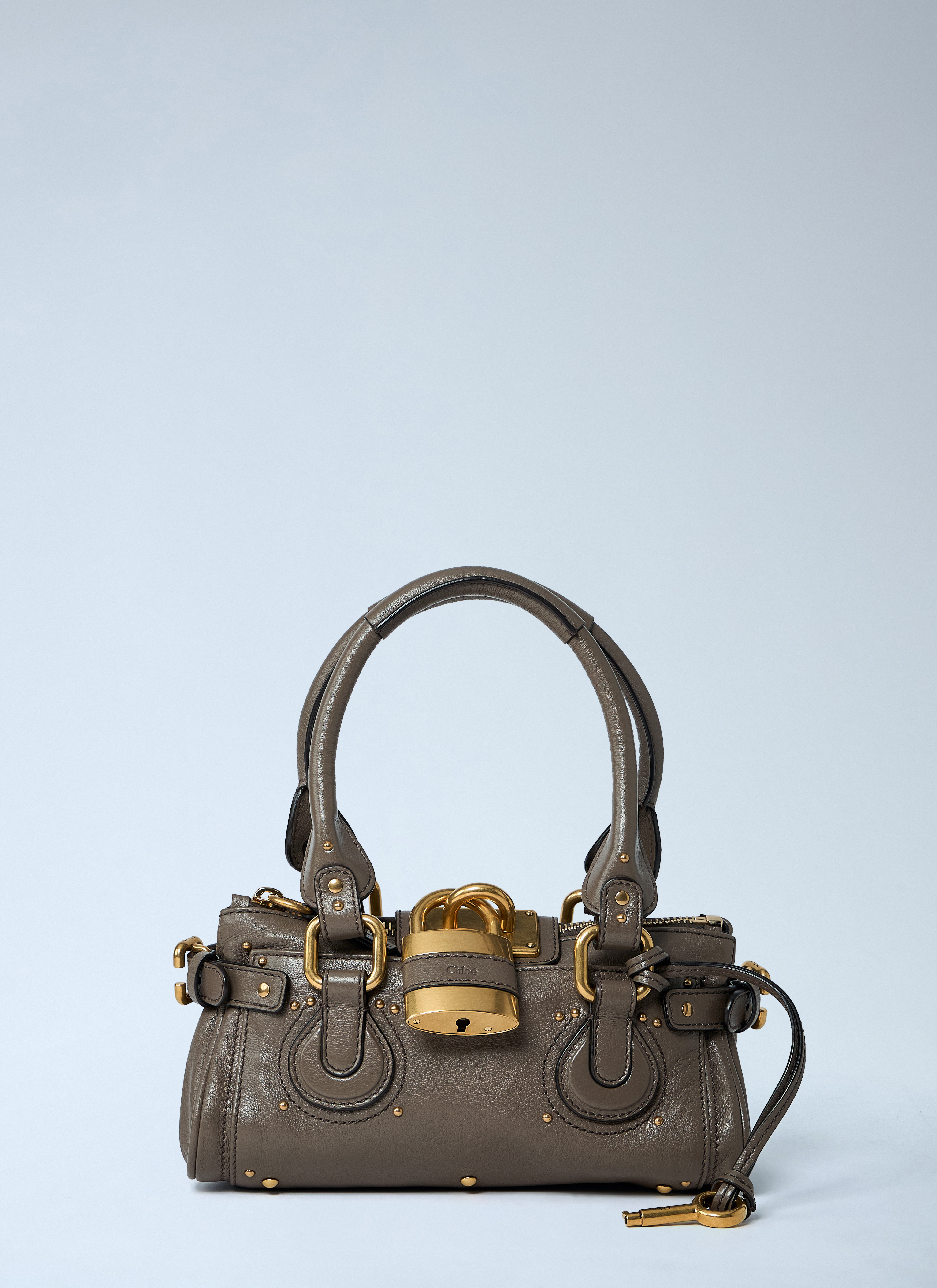 Chloé Women's' Small Paddington Chain Shoulder Bag in Grey | LN-CC® Chloé Women's' Small Paddington Chain Shoulder Bag in Grey | LN-CC®
