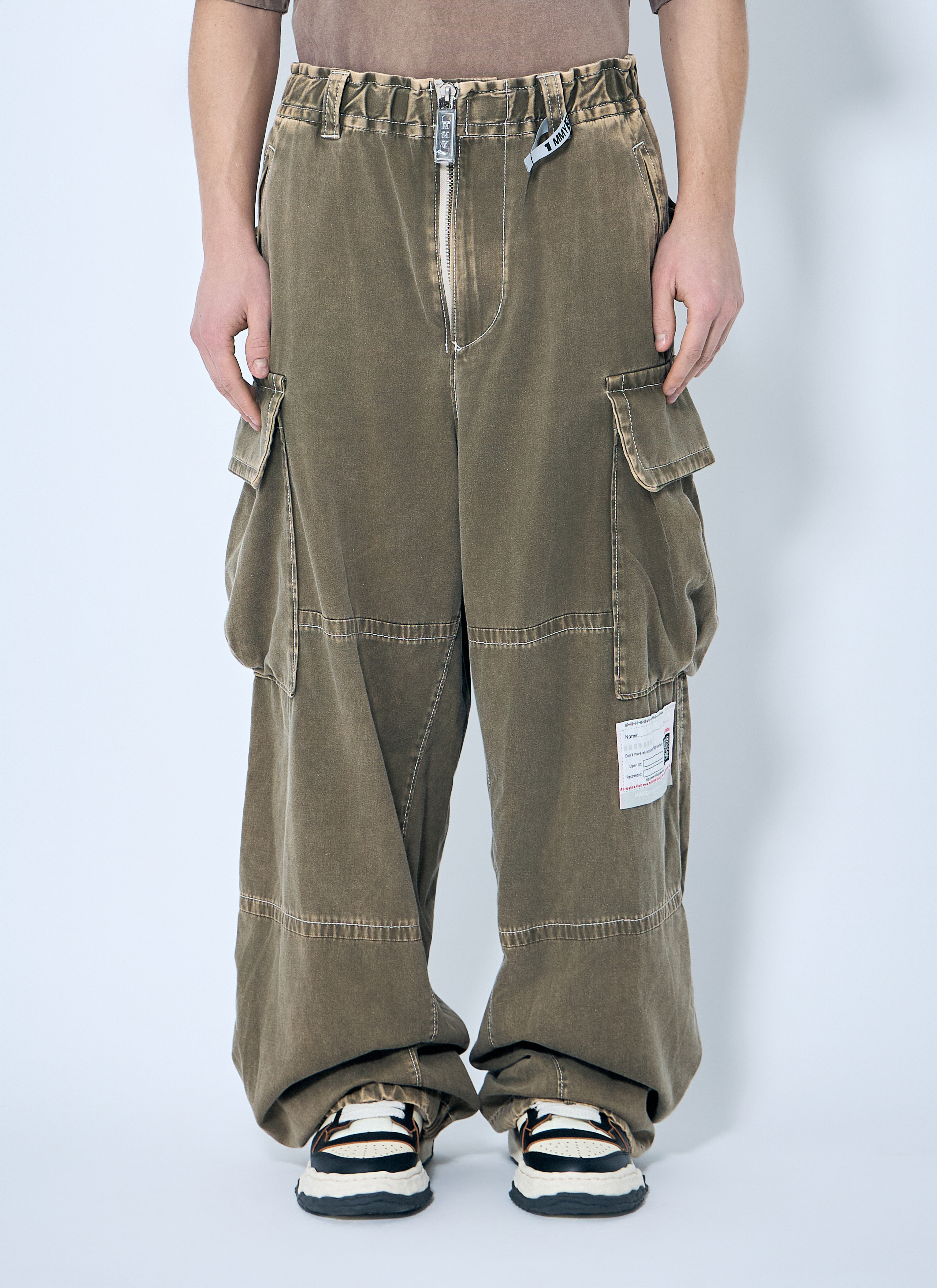 Maison Mihara Yasuhiro Men's' Loose Satin Cargo Trousers in