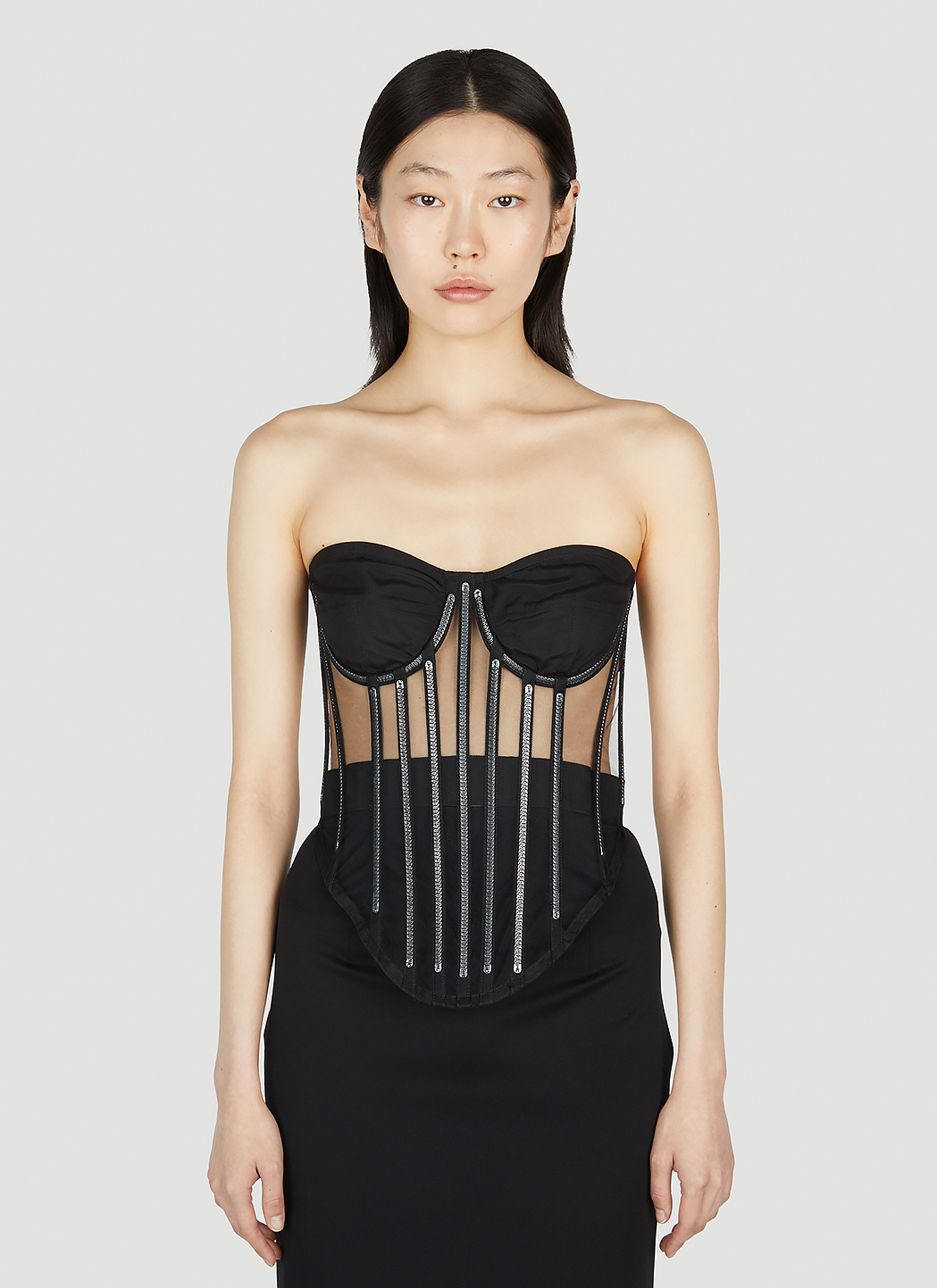 Dolce & Gabbana Black Kim Embellished Corset Top - Frau Tops It - 42