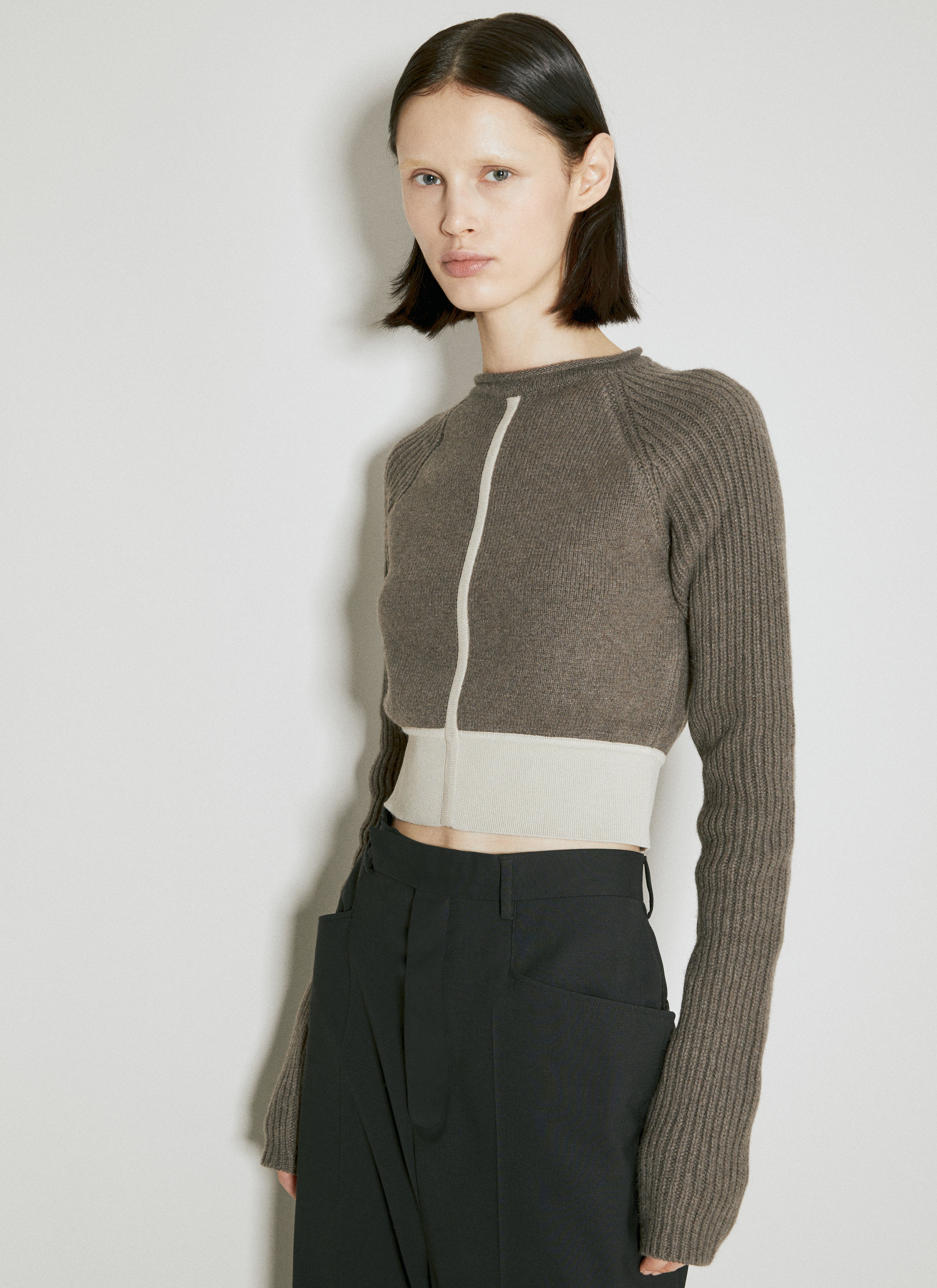 Rick Owens Cropped Cashmere Sweater en Grey pour femme | LN-CC®