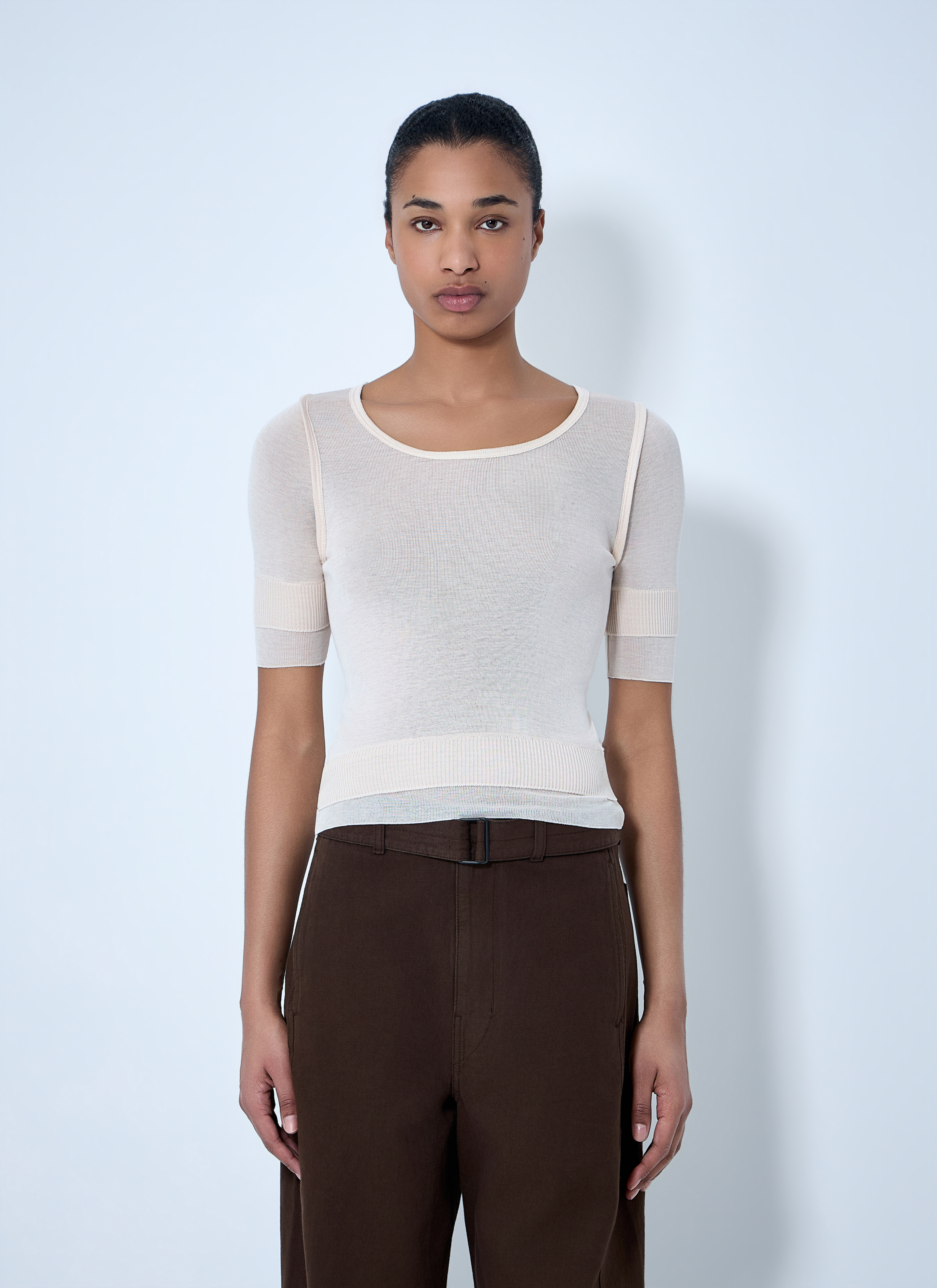 Lemaire Women's' Sheer Knit Top in Beige | LN-CC®