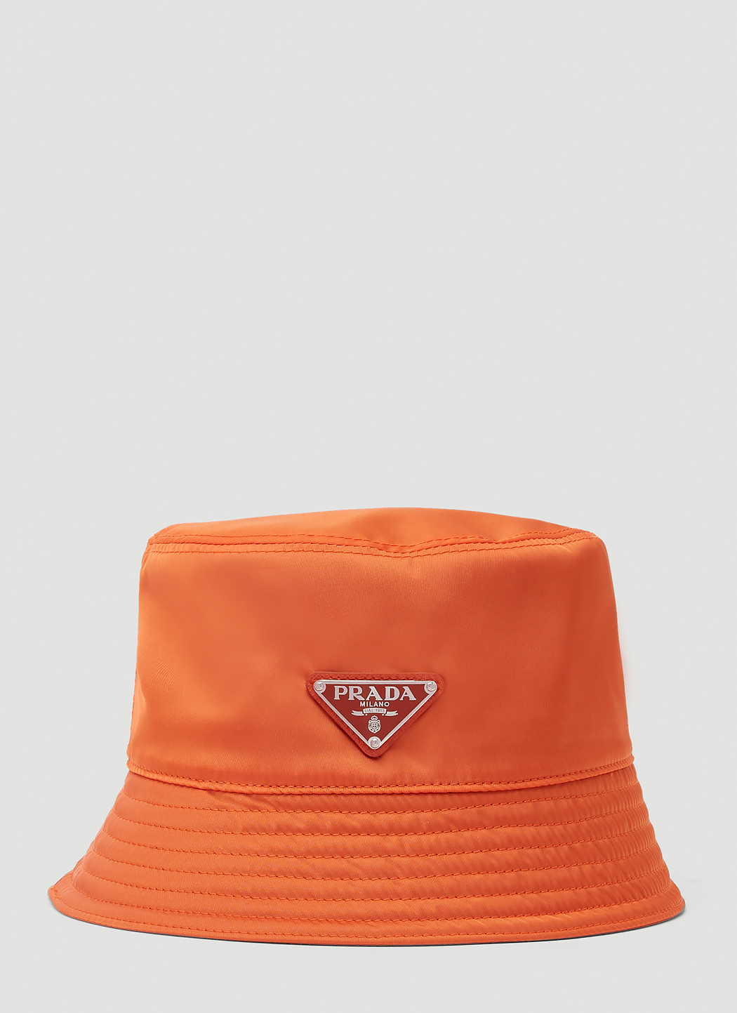 Prada Nylon Bucket Hat in Orange LNCC