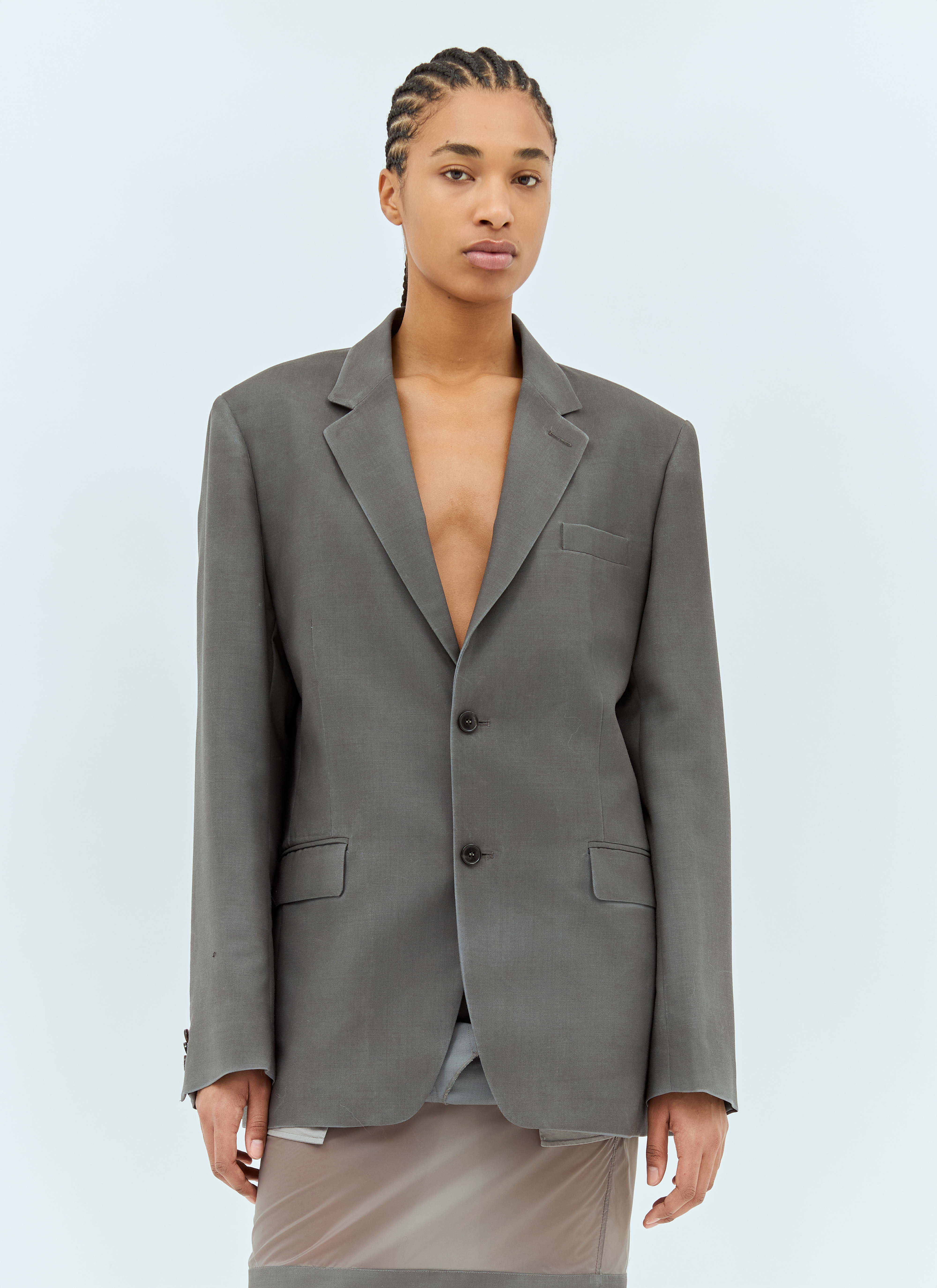【関税&送料込】Maison Margiela Mohair Wool Blazer Maison Margiela Women's' Mohair Wool Suit Blazer in Grey