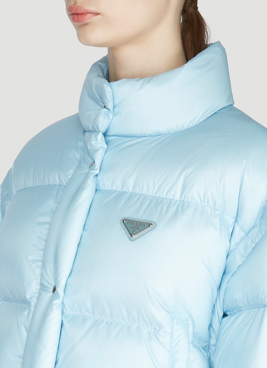 prada light blue puffer