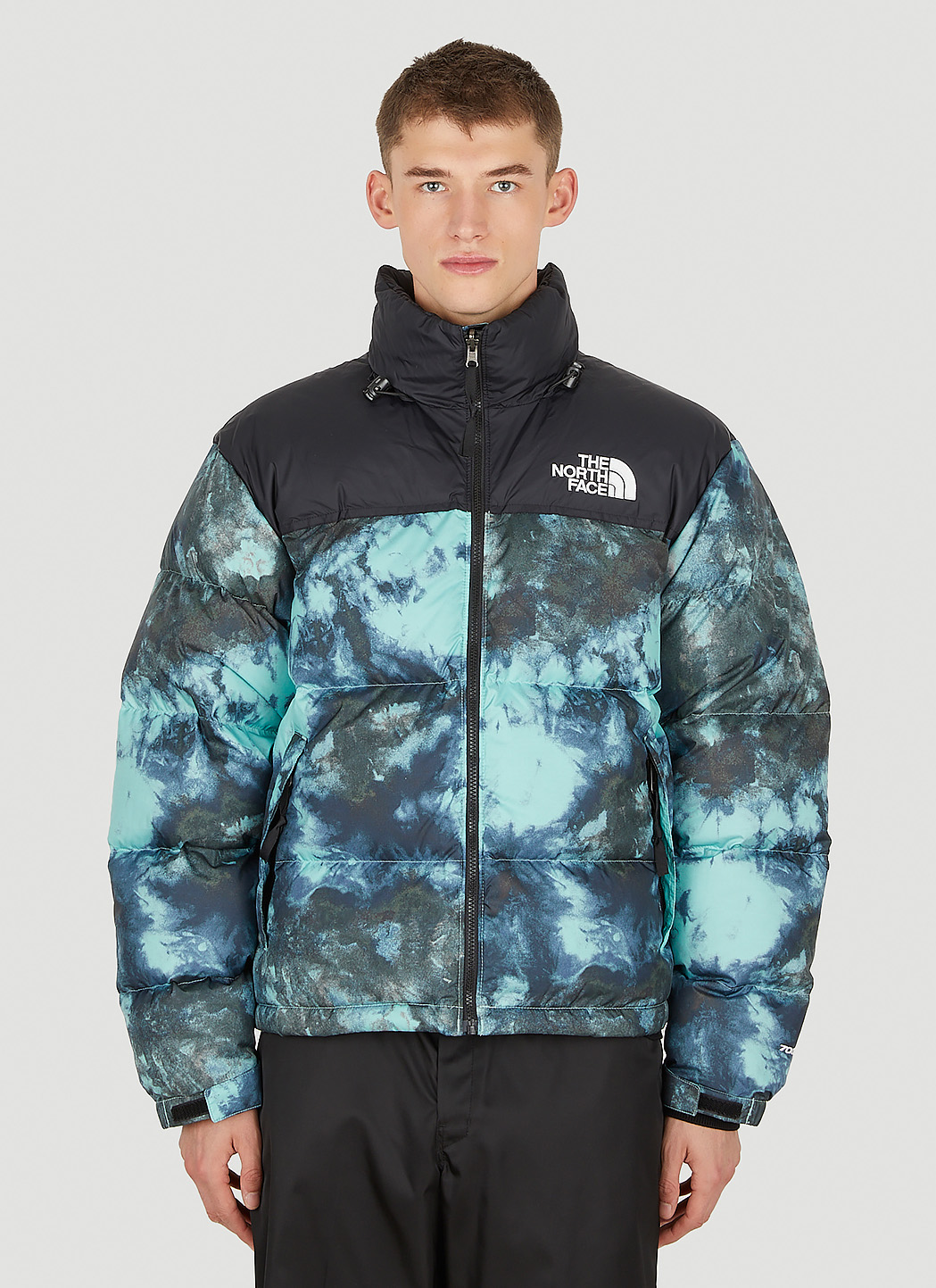 north face blue camo nuptse