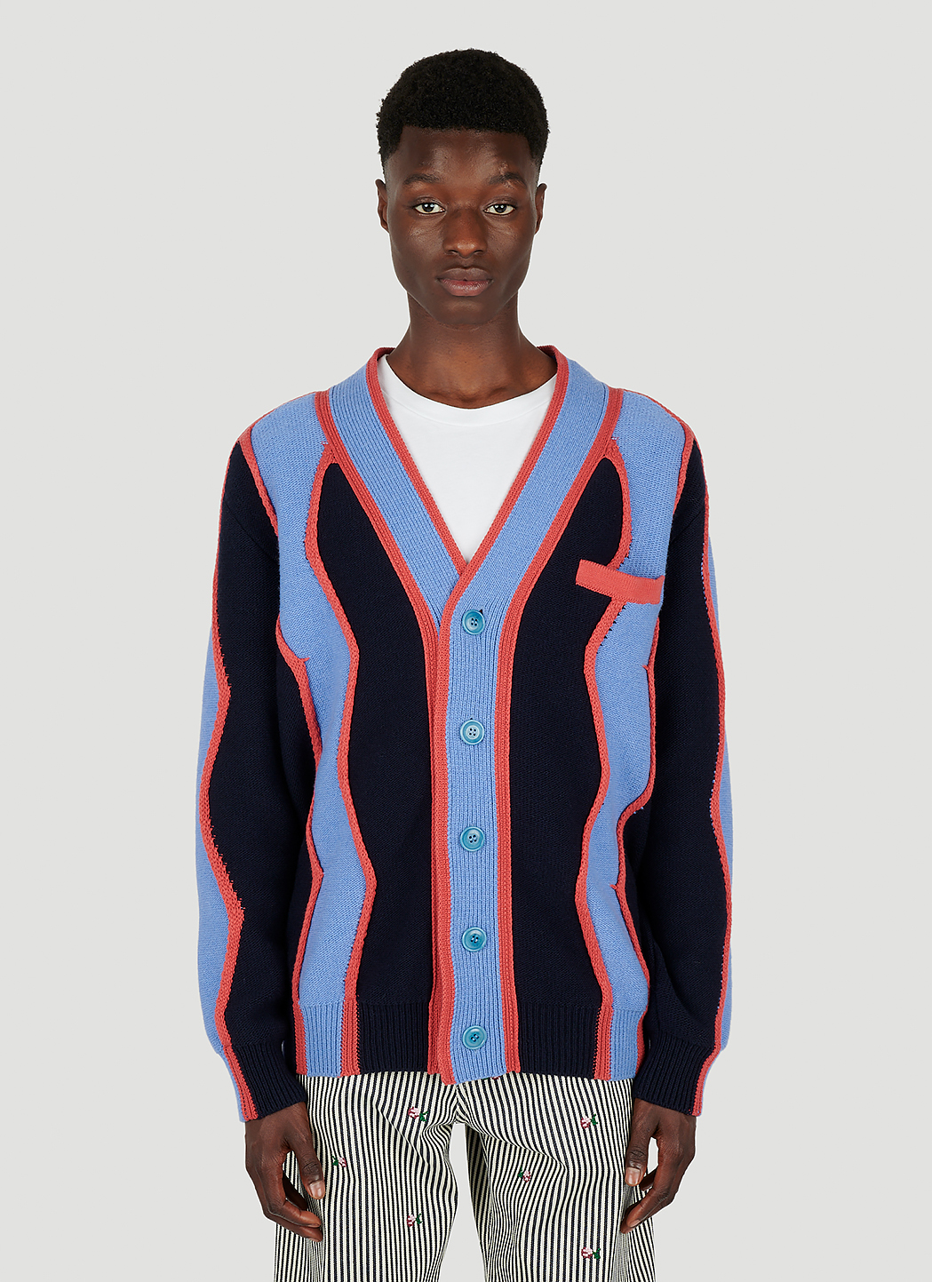 Wavy Striped Cardigan