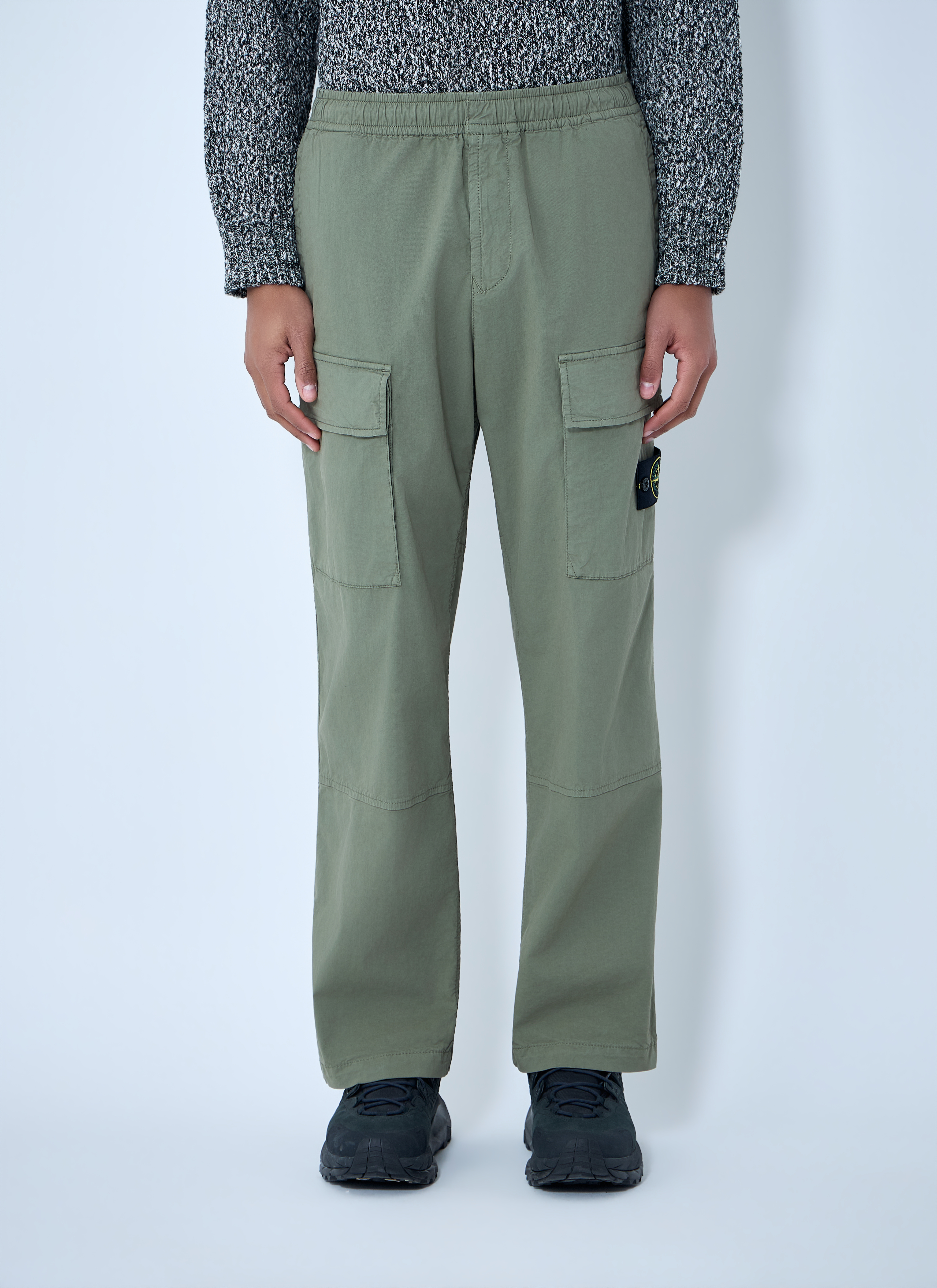 Stone Island Men's Green Logo Patch Pants - Man Pants 34