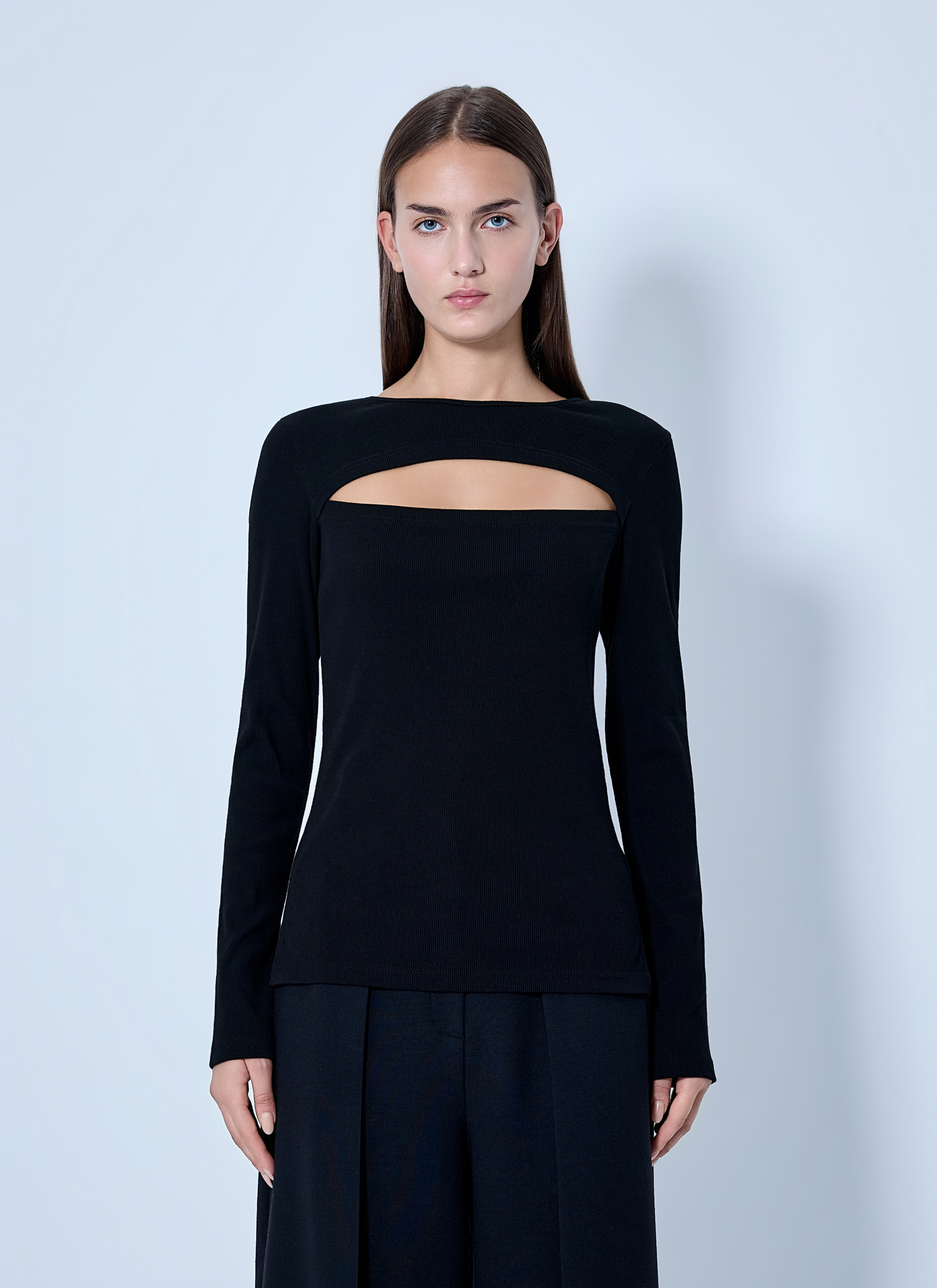 Yohji Yamamoto Yohji Yamamoto C/ Rib Slit Chest Long Sleeve T-Shirt