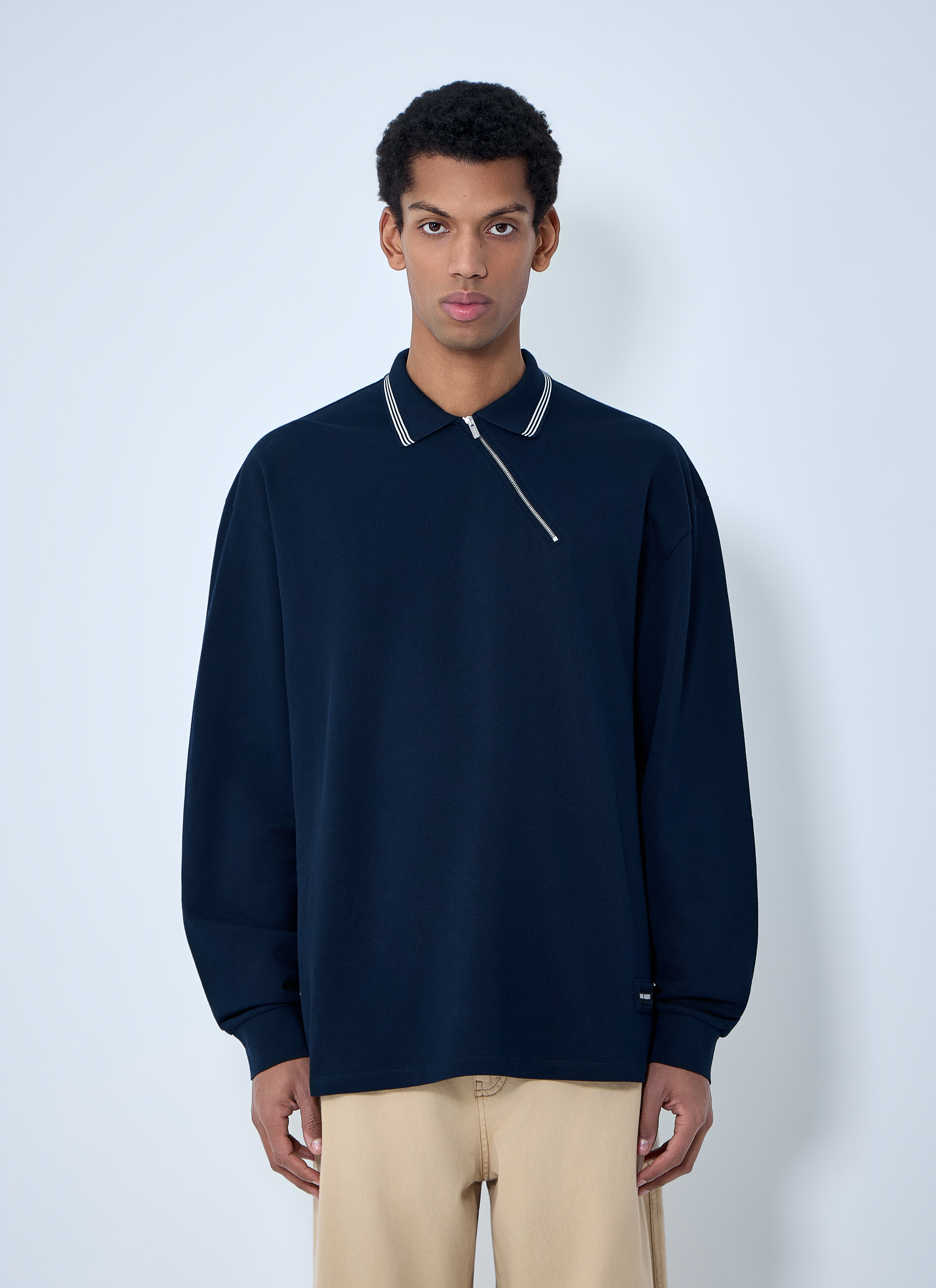 トップス MIU MIU piping shirt Archive Miu Miu Men's' Half-Zip Polo Shirt in Blue | LN-CC®